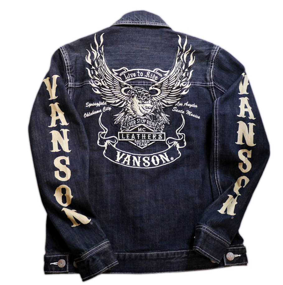 vanson （バンソン）アメリカンイーグル刺繍 Gジャン NVSL-2102