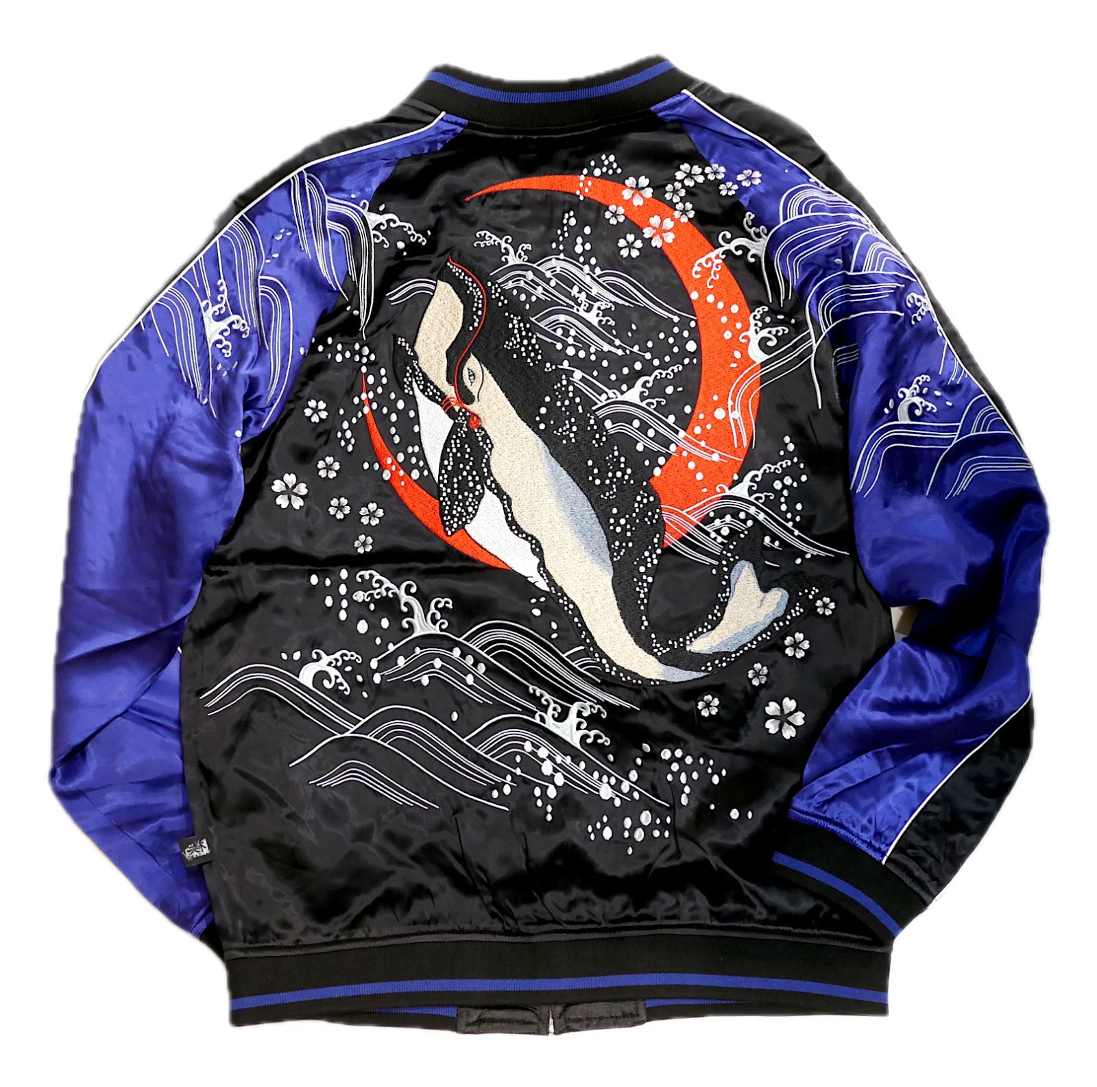 LIN (リン）浮世絵スカジャン [ 鯨 ] 総刺繍 リバーシブル AL-75625