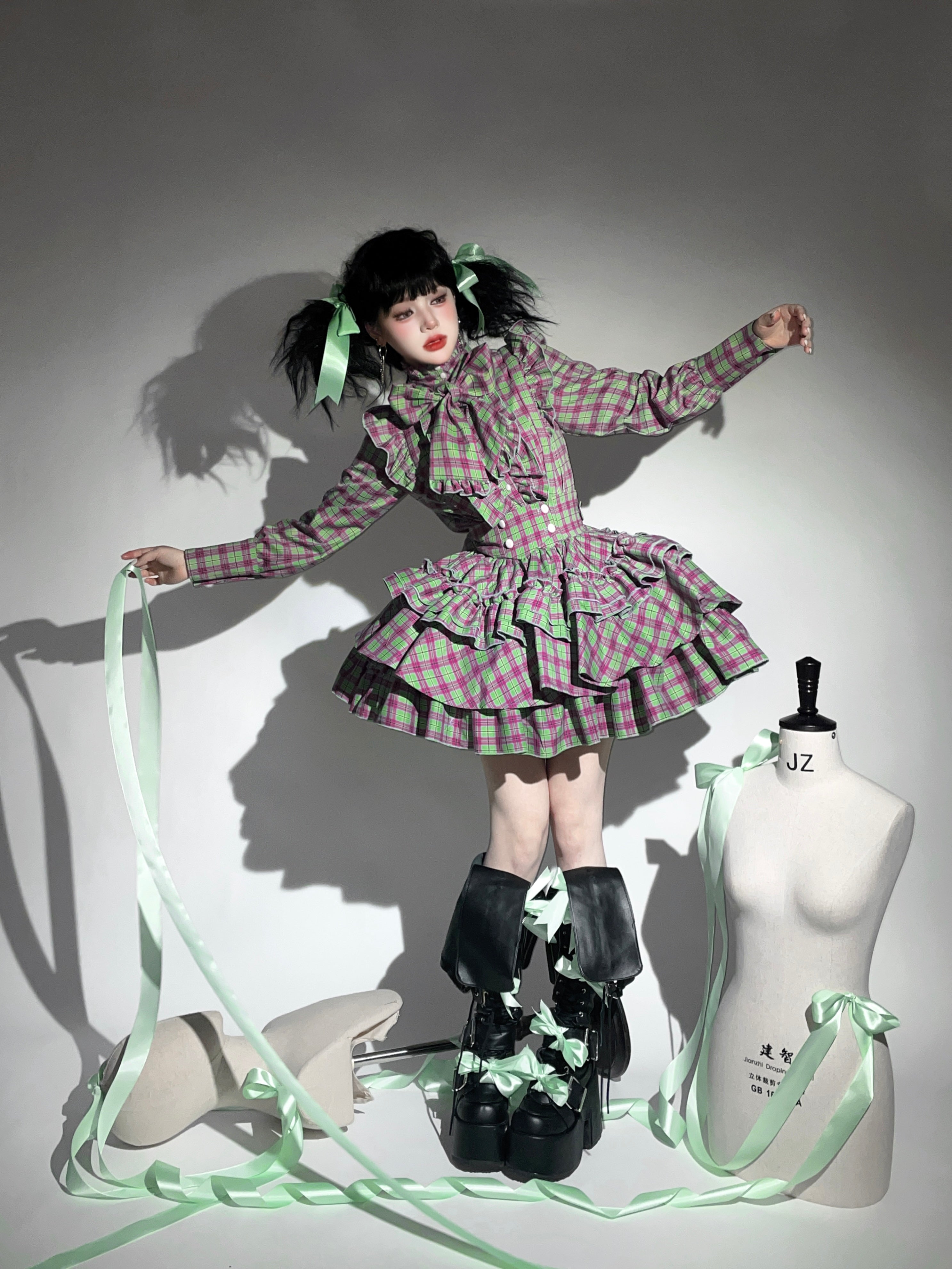 A Doll's House スカート(グリーンチェック)【CATCOCOON】 – Epetice