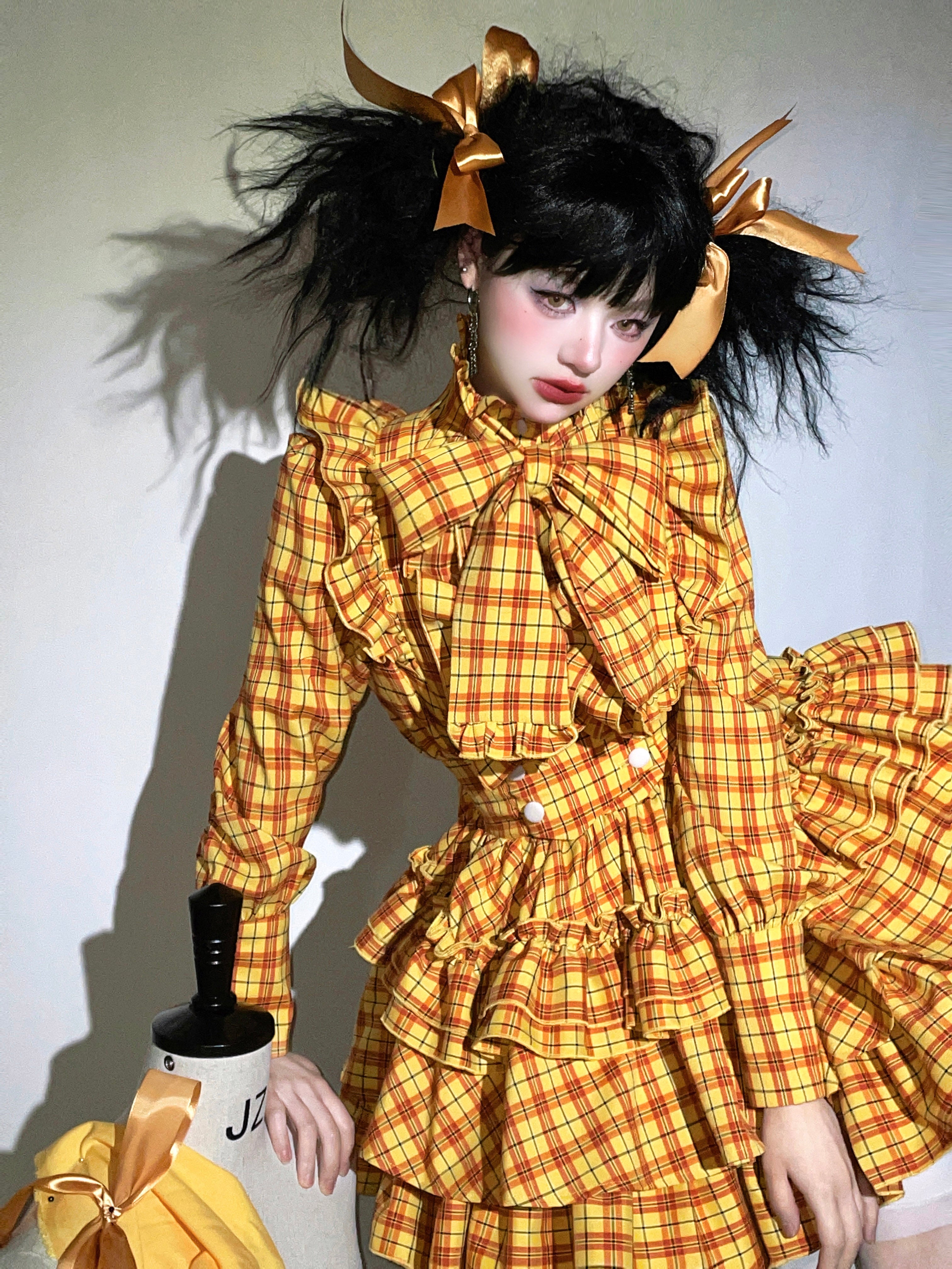 A Doll's House スカート(イエロー・ブルーチェック)【CATCOCOON