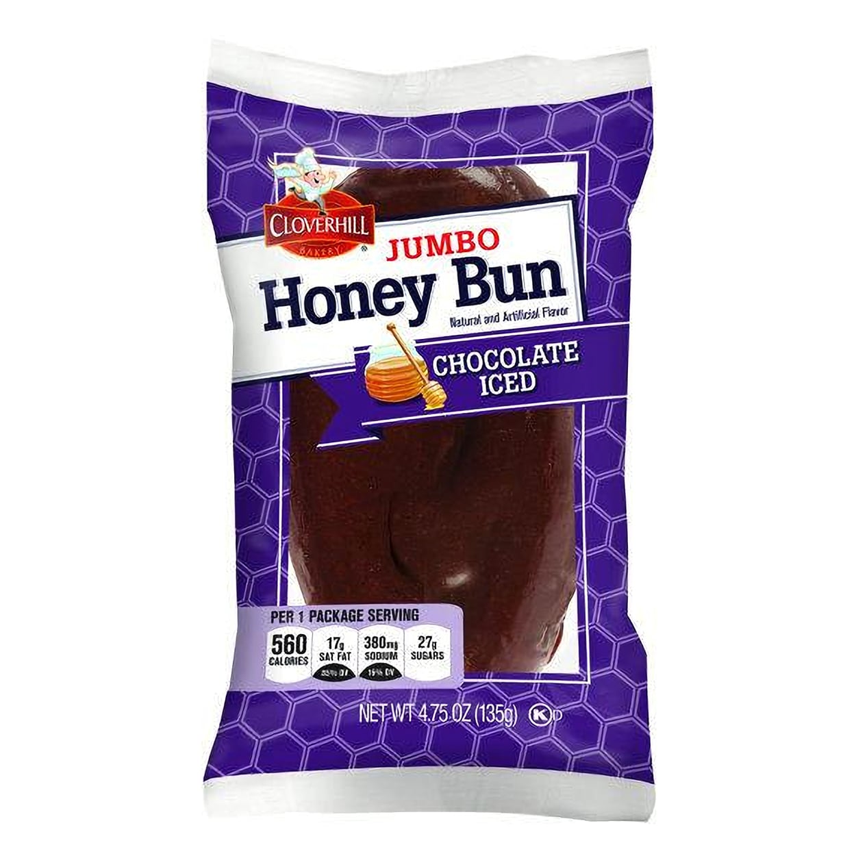 Cloverhill Jumbo Honey Bun Chocolate Iced, 6 Pack - Epic Snackbox
