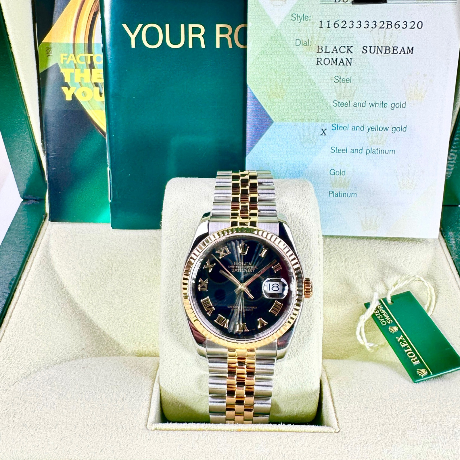 36 mm Rolex Datejust 116233 Gold & Steel on Oyster Pre-Owned