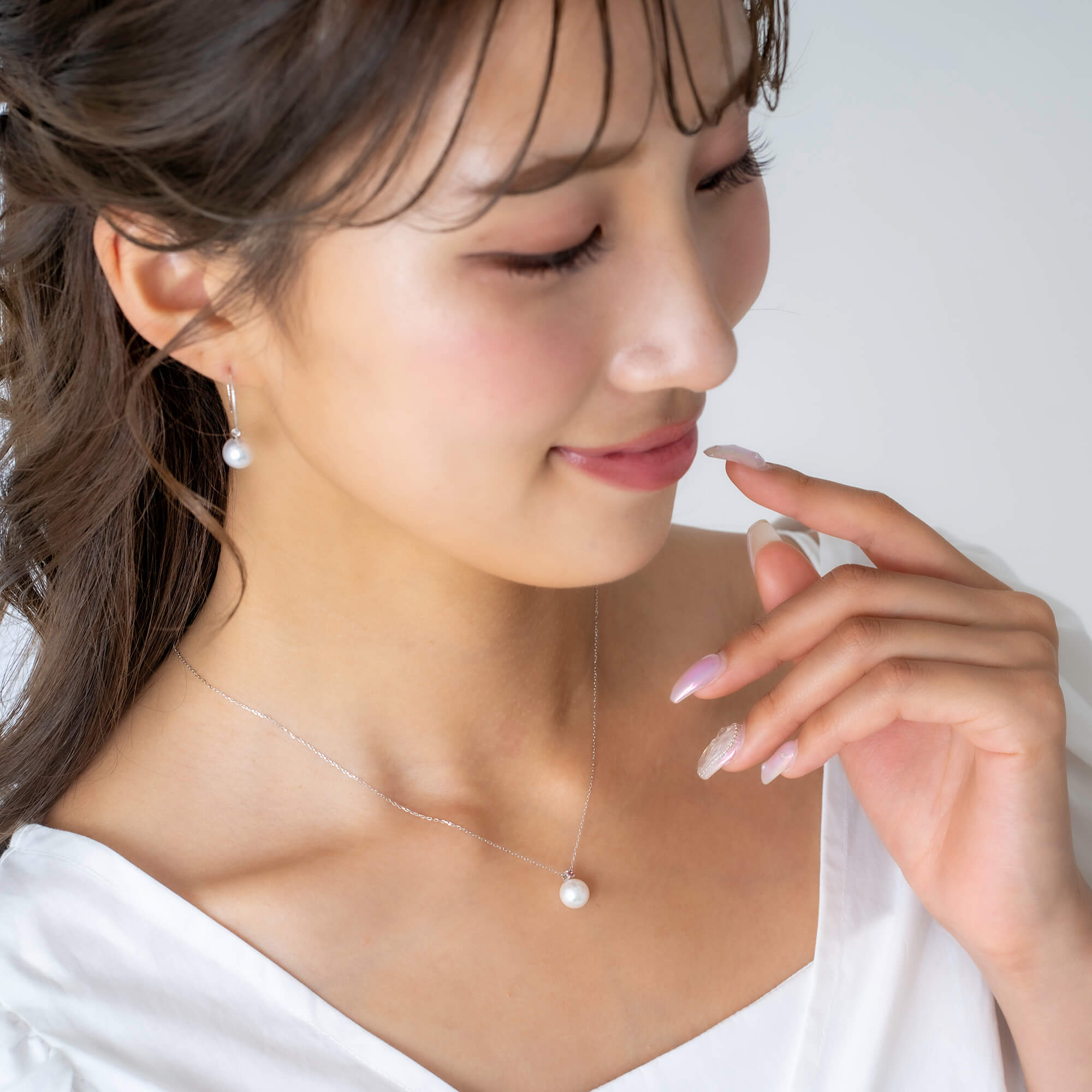 10月 誕生石 ピンクトルマリン｜アコヤパール ペンダント ネックレス