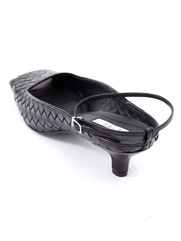 ナローストラップレザーメッシュミュール(36 OFF WHITE): シューズ