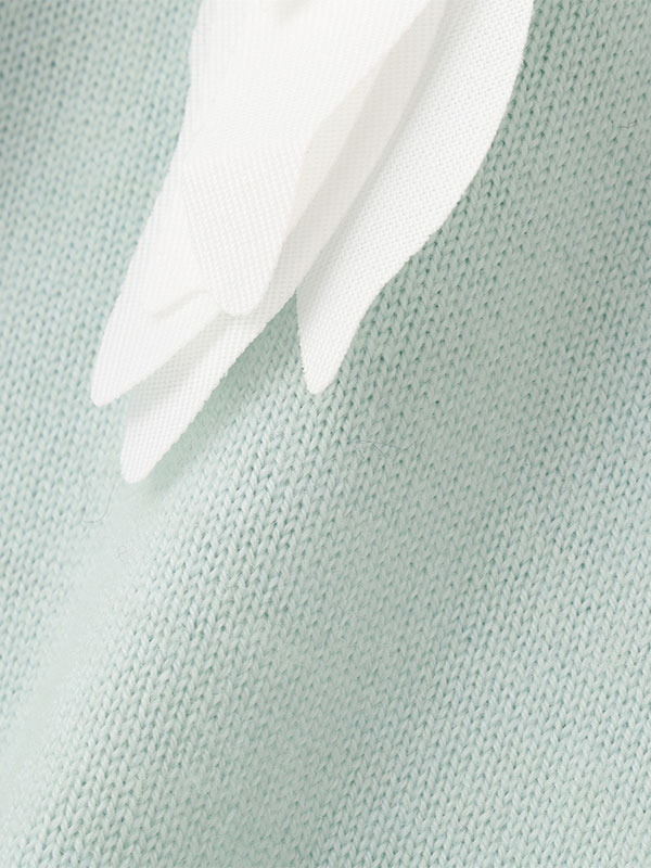 SANTEフラワーモチーフVネックニットカーディガン(F GREY): トップス