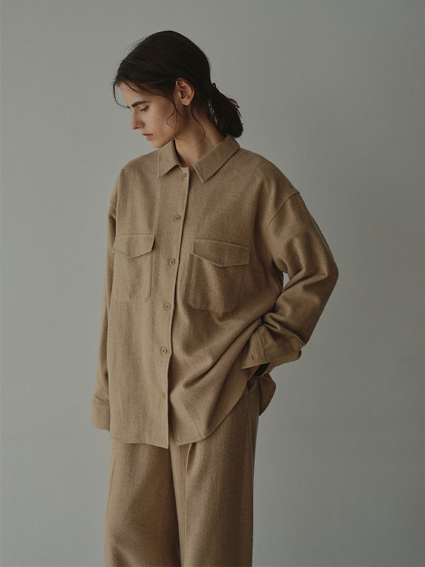 ウールツイルオーバーサイズシャツ(F BEIGE): トップス │ ETRE TOKYO