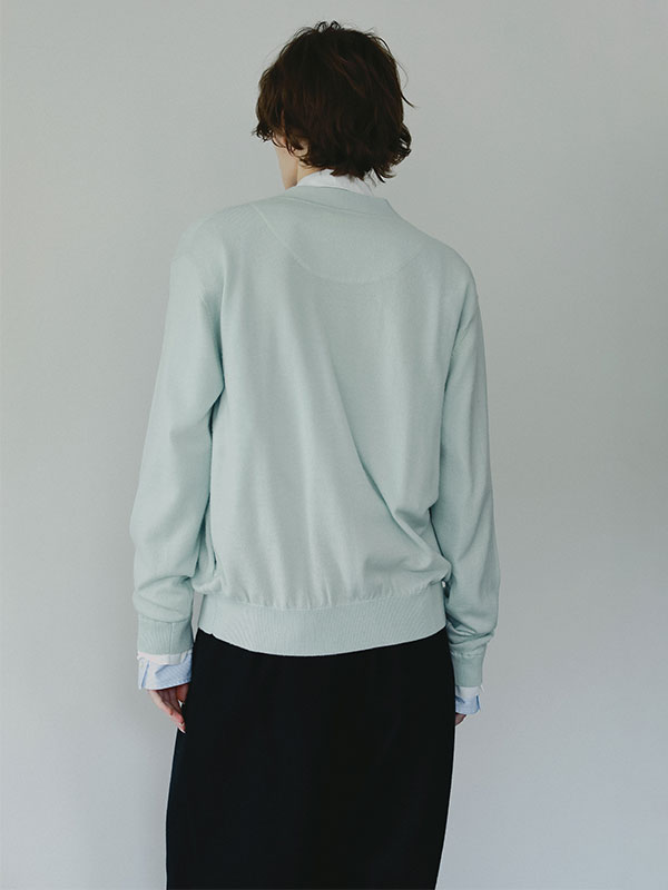 SANTEフラワーモチーフVネックニットカーディガン(F GREY): トップス