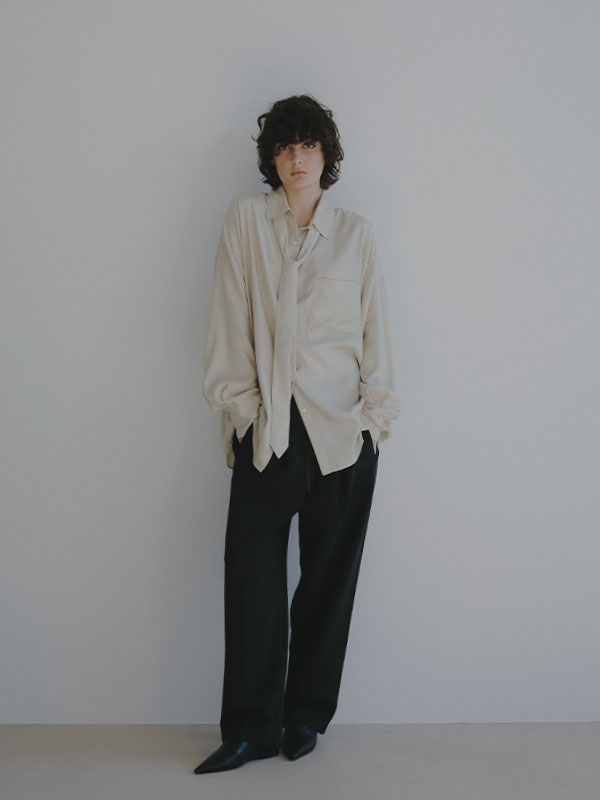 キュプラネクタイオーバーサイズシャツ(F BLUE): トップス │ ETRE