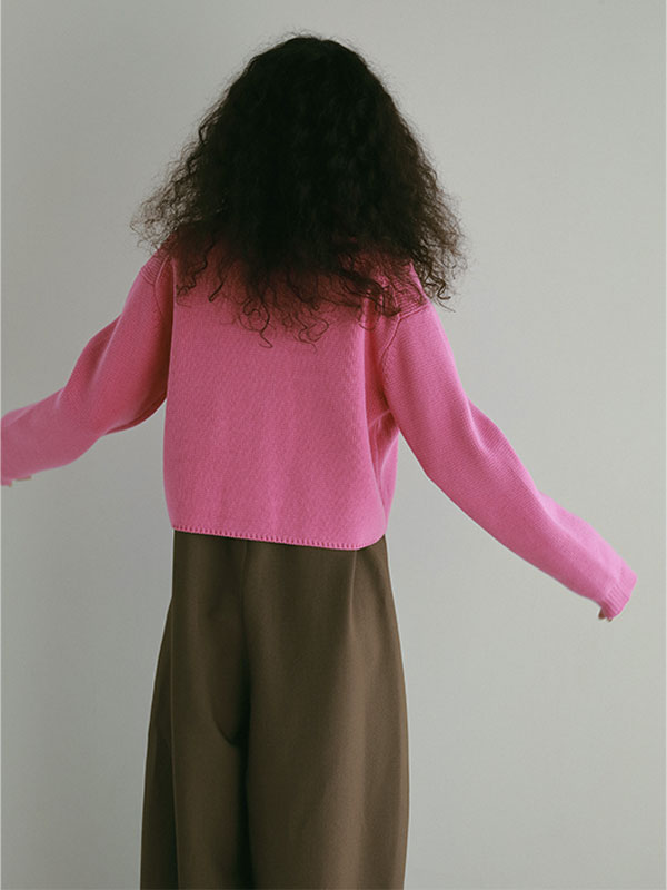 ミドルゲージショートニットカーディガン(F OFF WHITE): トップス