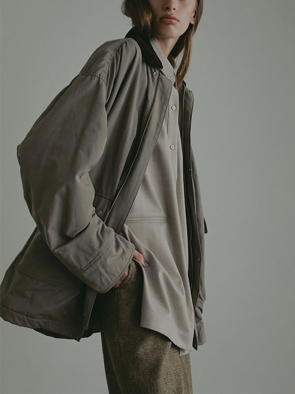 ハイカウントフラノオーバーサイズシャツ(F GREIGE): トップス │ ETRE