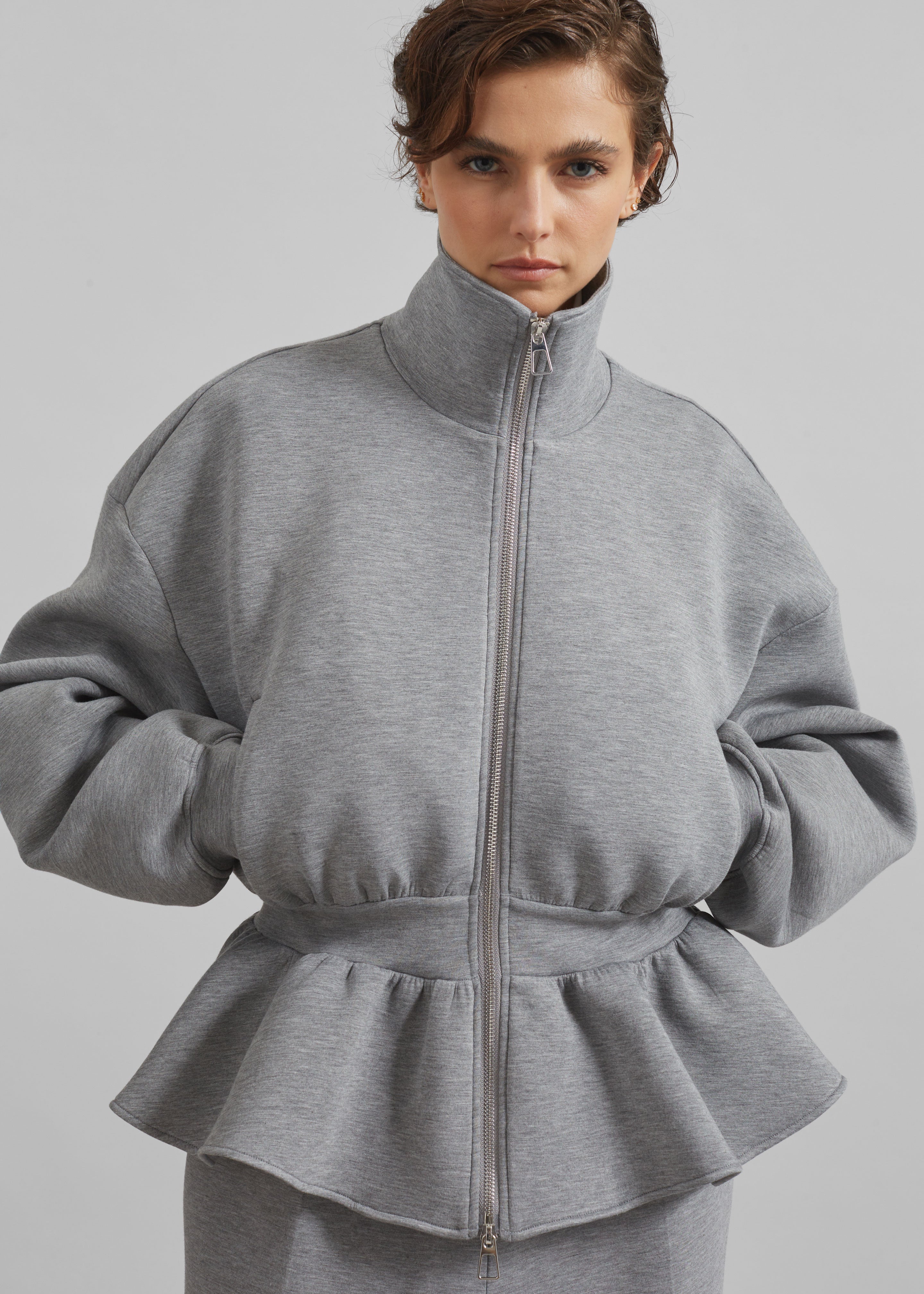 Sorelle Peplum Jacket - Grey – The Frankie Shop Europe