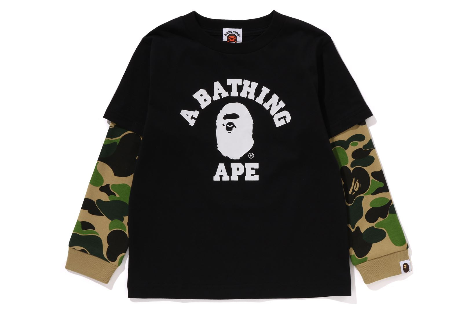 ABC CAMO COLLEGE LAYERED SLEEVES L/S TEE KIDS – eu.bape.com