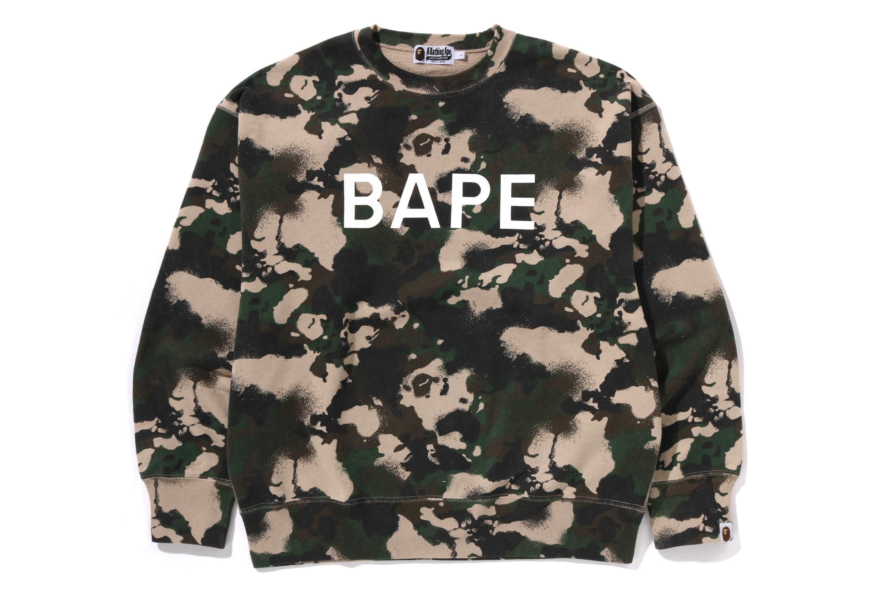 MAP CAMO CREWNECK RELAXED FIT SWEATSHIRT – eu.bape.com