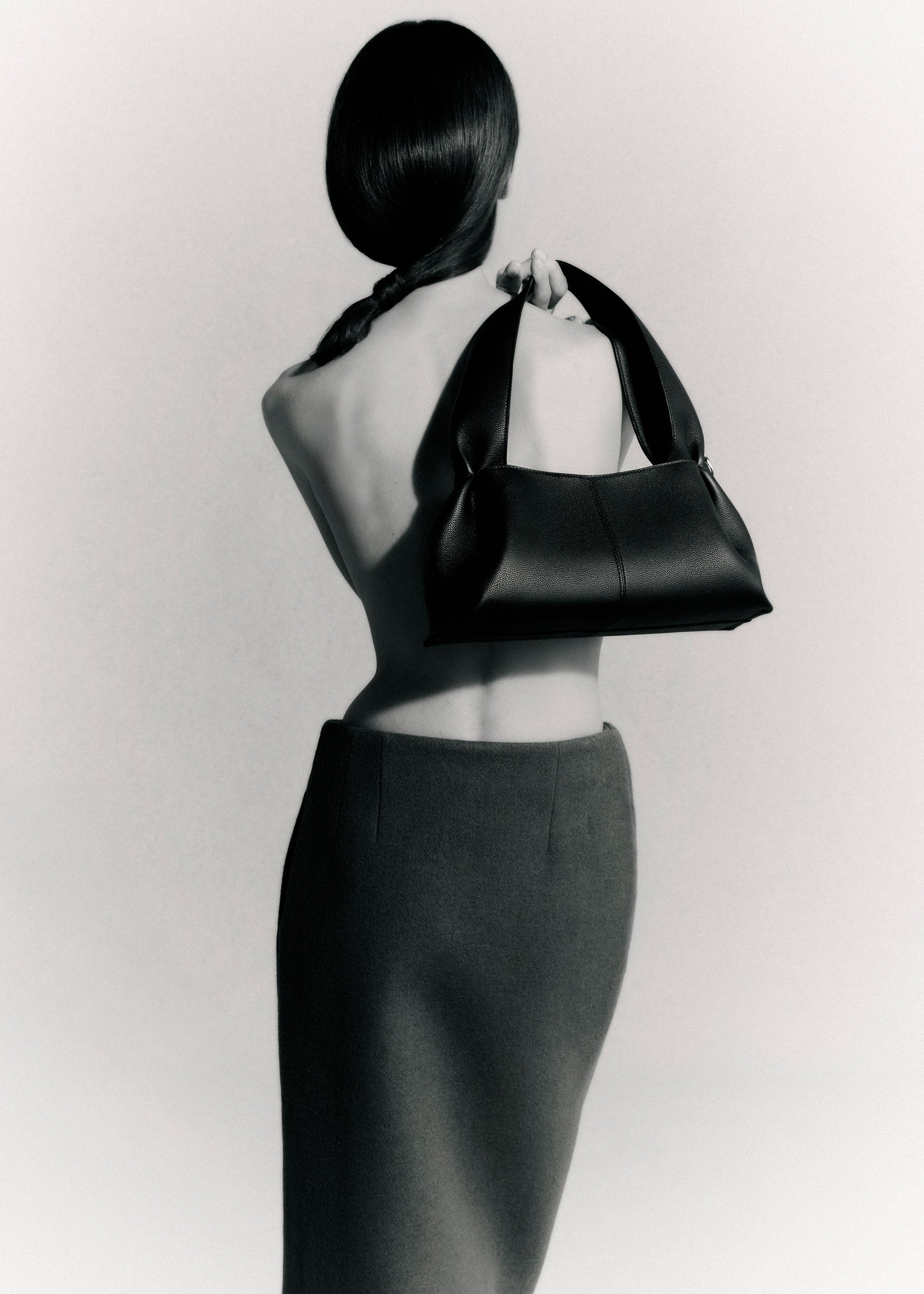 Polène | Bag - Numéro Neuf East-West - Textured Black – Polène EU