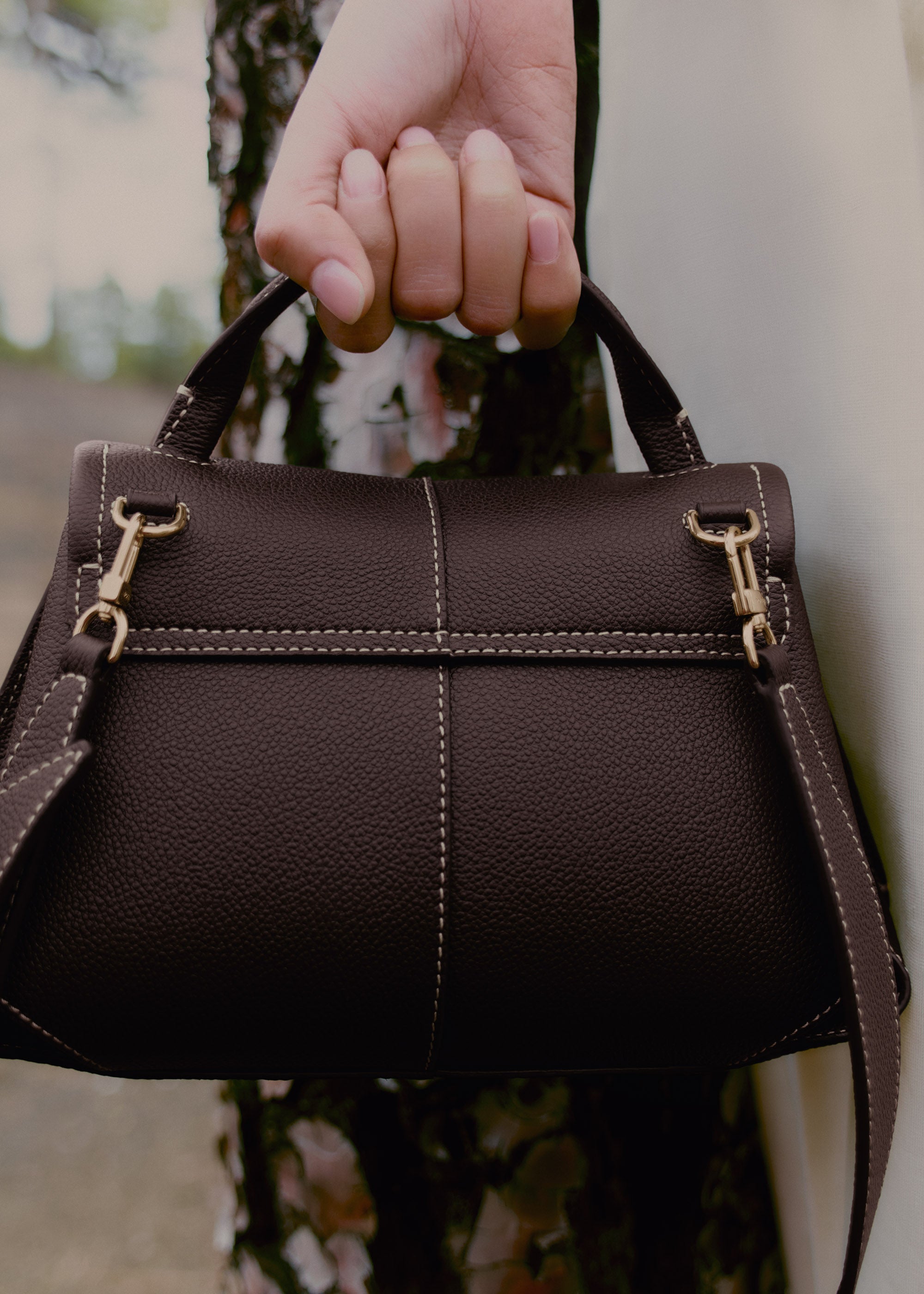 Polène | Bag - Mokki Mini - Textured Ebony – Polène EU