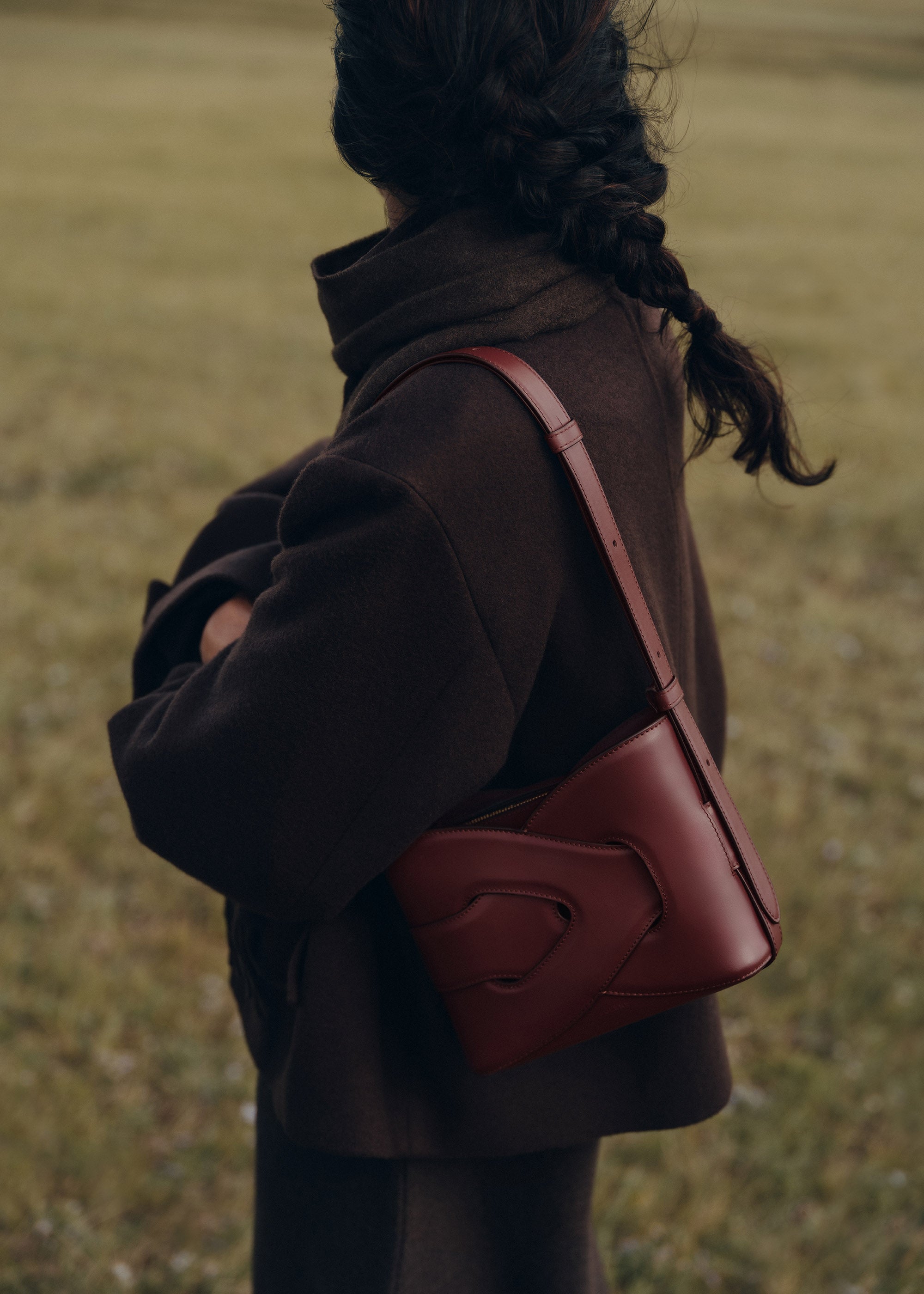 Polène | Bag - Nodde - Smooth Black Cherry – Polène EU