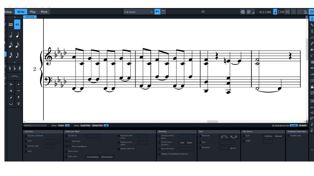 Unlink note stems from treble and bass clef - Dorico - Steinberg