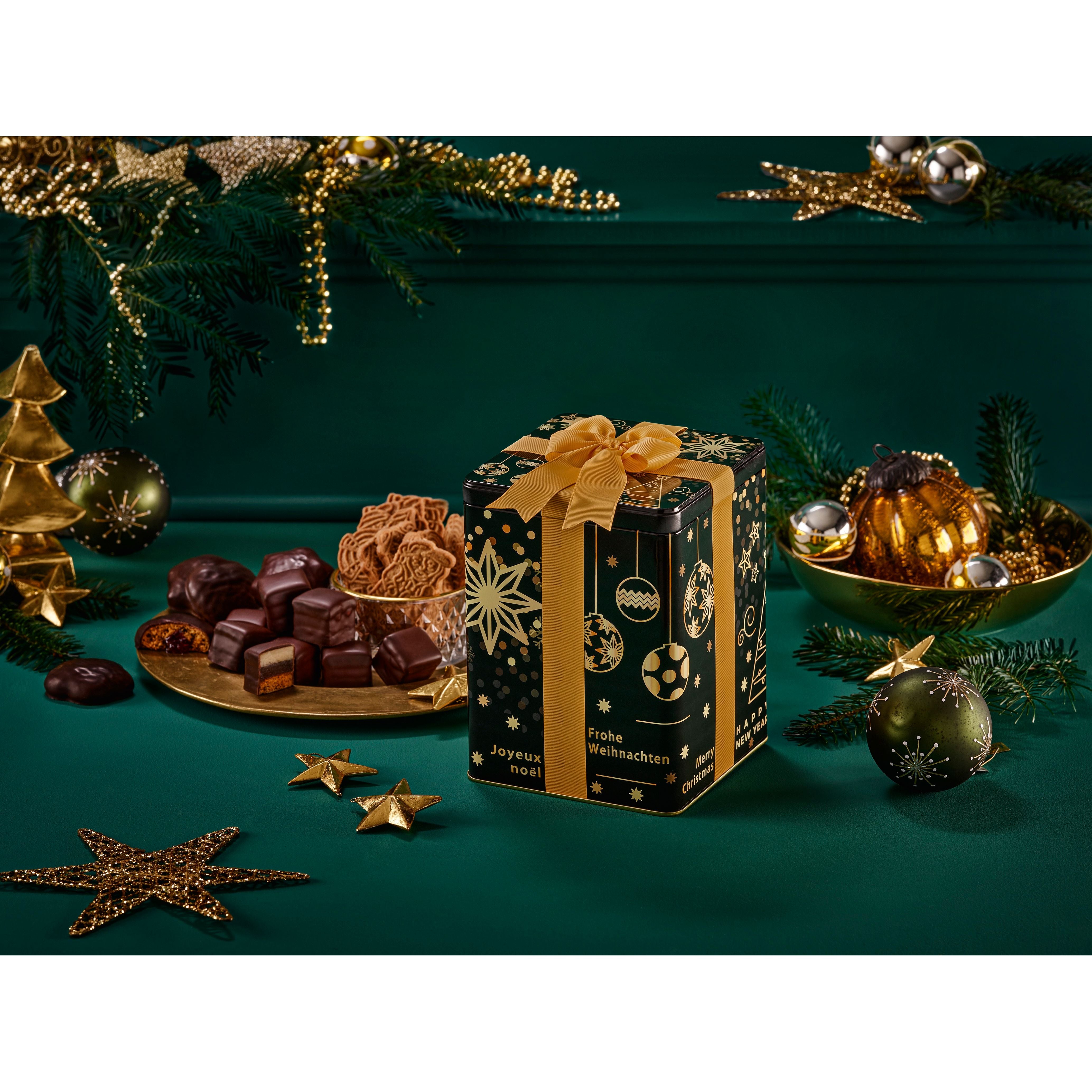 Lebkuchen Schmidt Biscuit Tin with Ribbon | Holiday Gift 2025