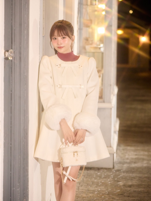 リボンフレアノーカラーコート｜evelyn（エブリン）公式通販サイト