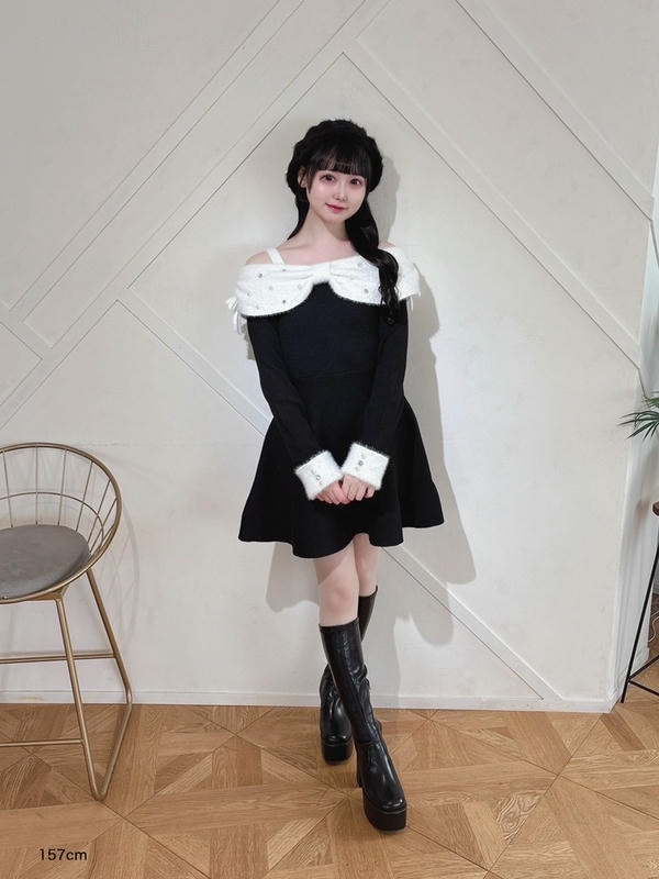 リボンオフショルミニワンピース｜evelyn（エブリン）公式通販サイト