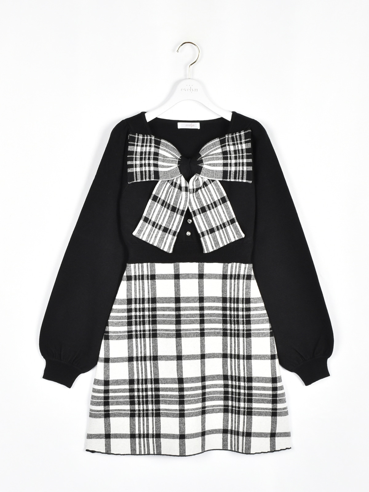 リボンチェックニットワンピース｜evelyn（エブリン）公式通販サイト