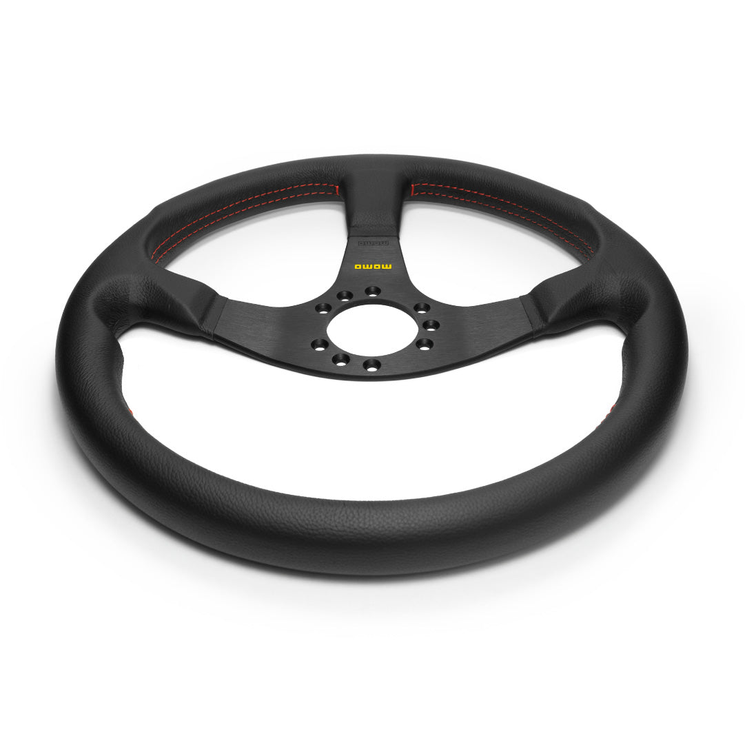 MOMO Honda NSX NSX-R Steering Wheel - Black Leather - Red Stitching -