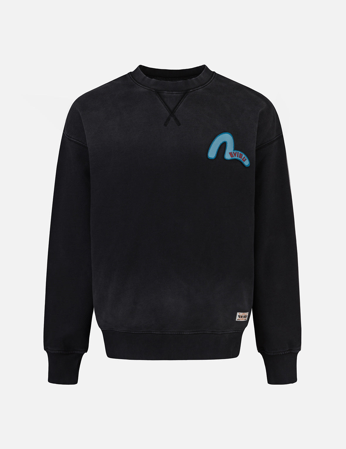 ウォッシュドカモメとロゴバッジ大黒プリントルーズフィットスウェット