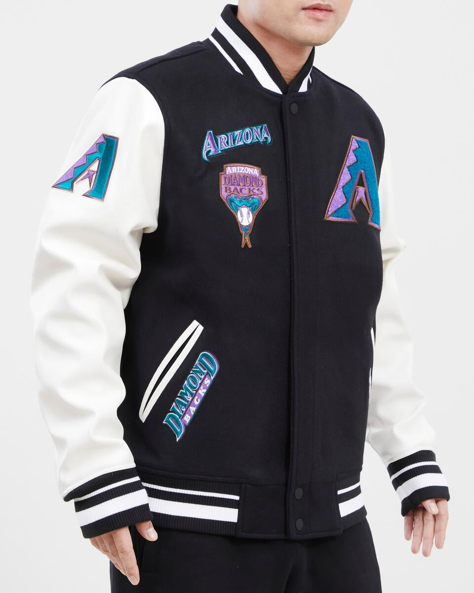 Off White Arizona Diamondbacks Pro Standard Logo Varsity Jacket