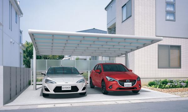 三協アルミ カーポート フォーグワイド(4G) 2台用 形材タイプ | 大阪