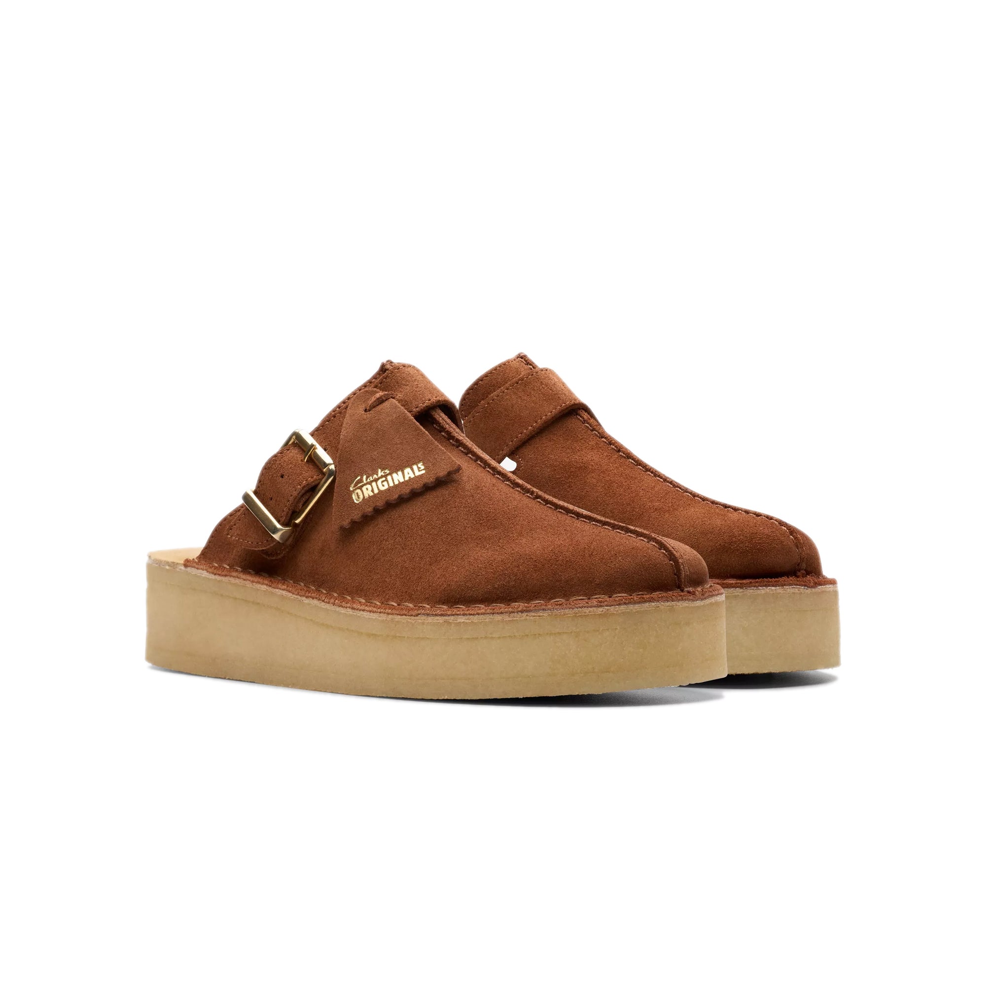 Clarks Womens Trek Wedge Mules – Extra Butter