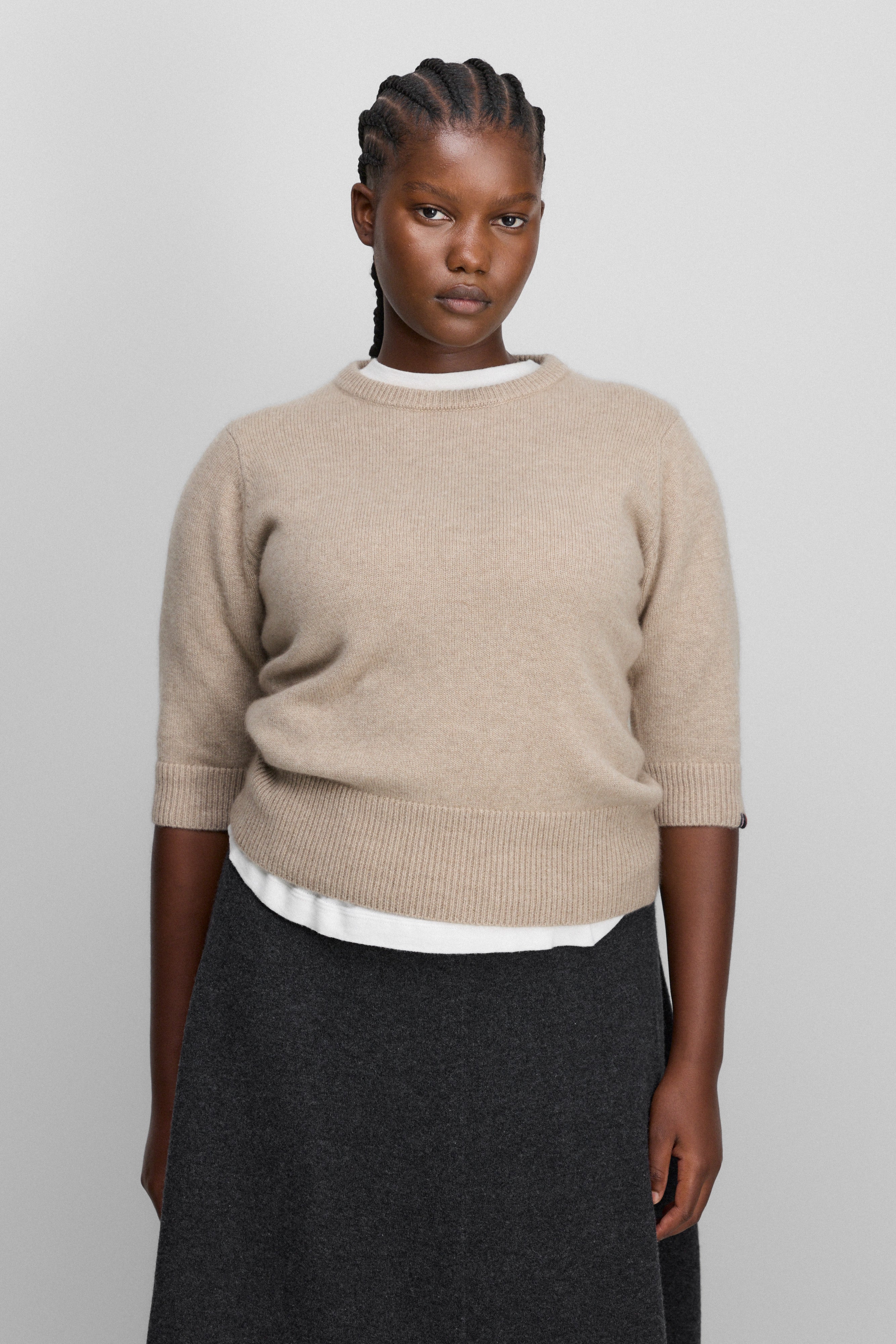 extreme cashmere 3/4 sleeved sweater 432 well lamb – extreme