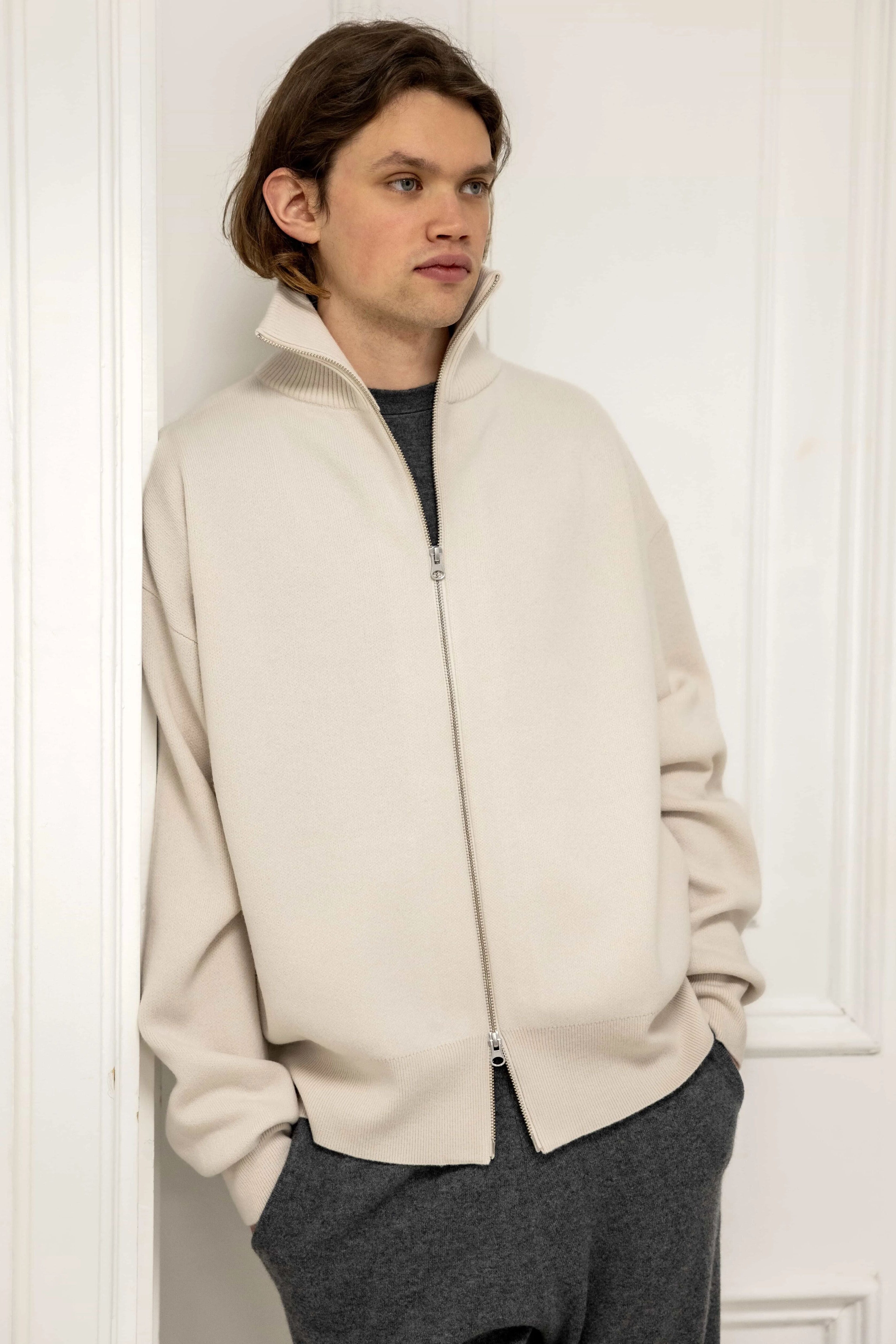 extreme cashmere zip-up cardigan pure – 319 xtra out – extreme