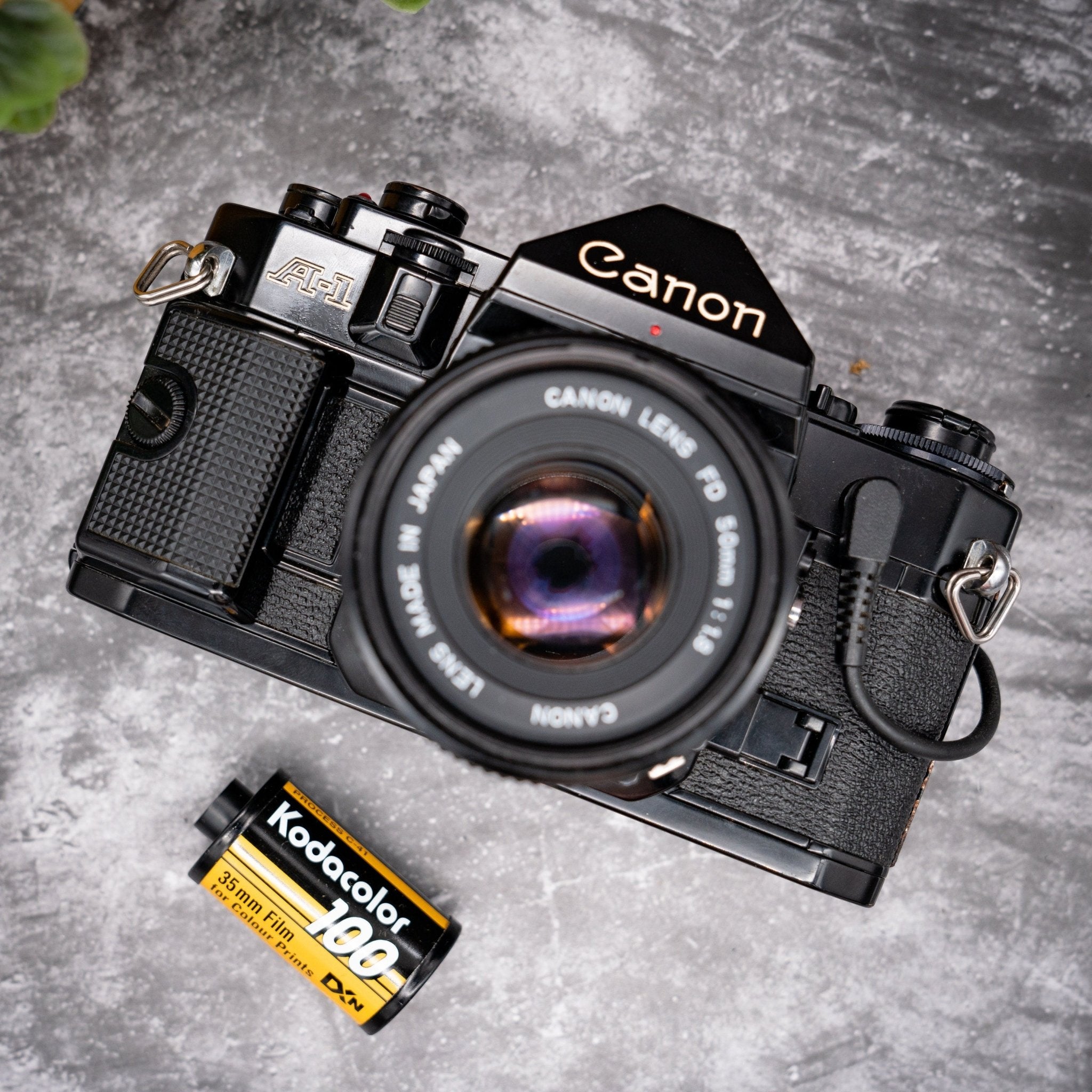 35mm Film Camera Kit | Canon A-1 + 50mm f/1.8 Lens, Roll Of