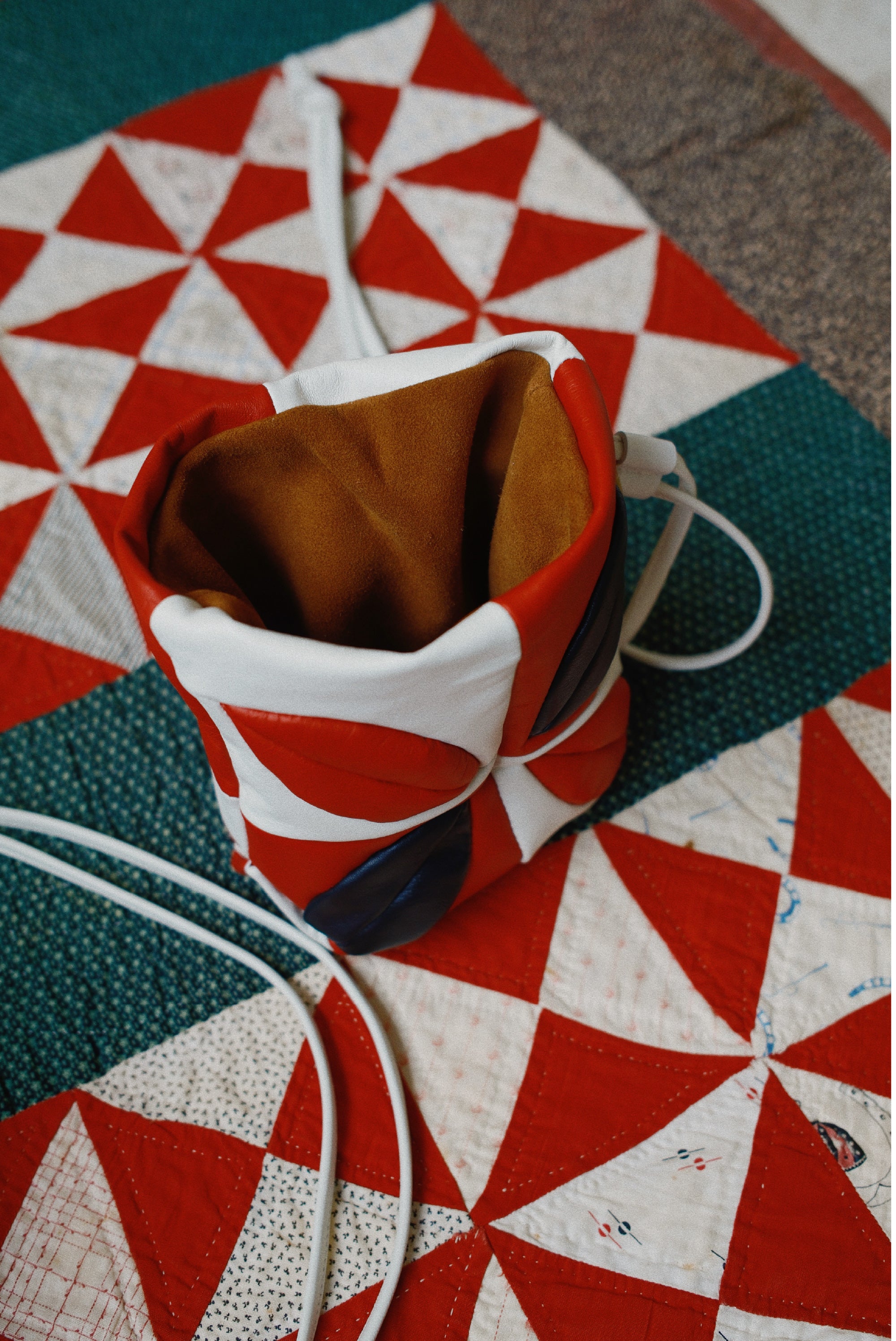 Hand-Patchwork Leather Bag Red – EYE/KHOKI