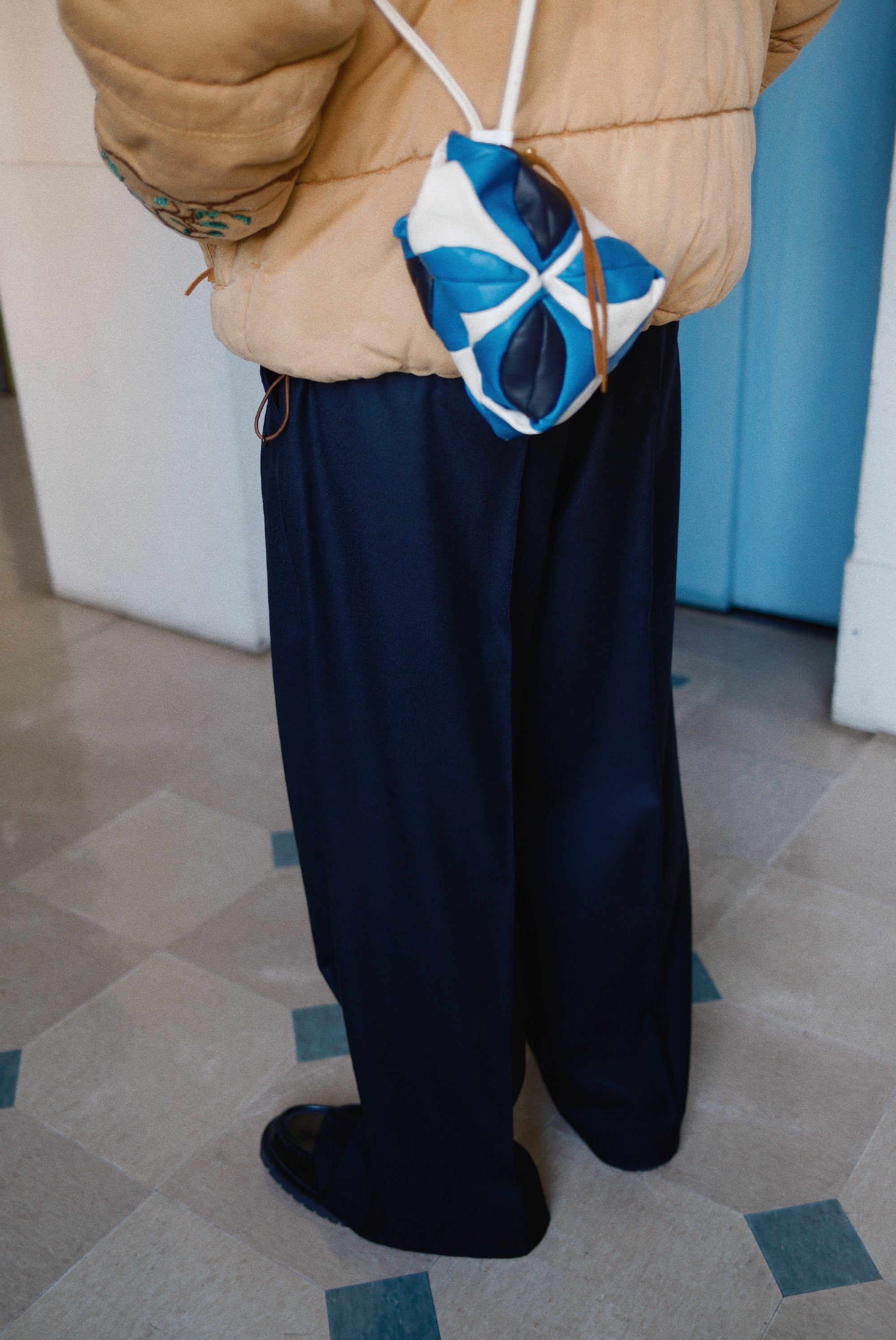 Hand-Patchwork Leather Bag Blue – EYE/KHOKI