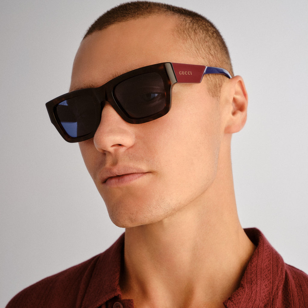 Gucci Gg1668s Havana Male Rectangle Sunglasses | Eyewear Index