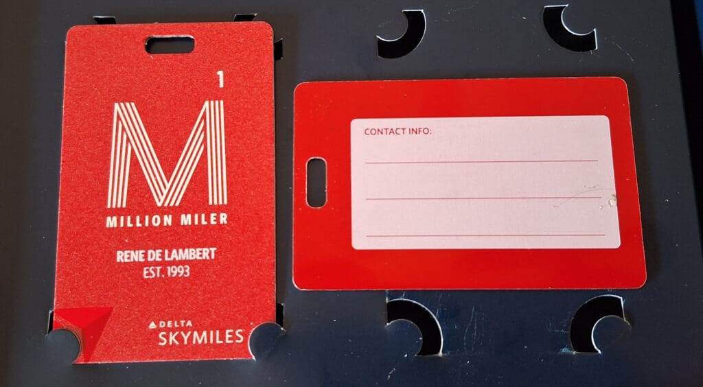 DL デルタ航空 2ミリオンマイラー 荷札1枚。2枚ご希望の方はお
