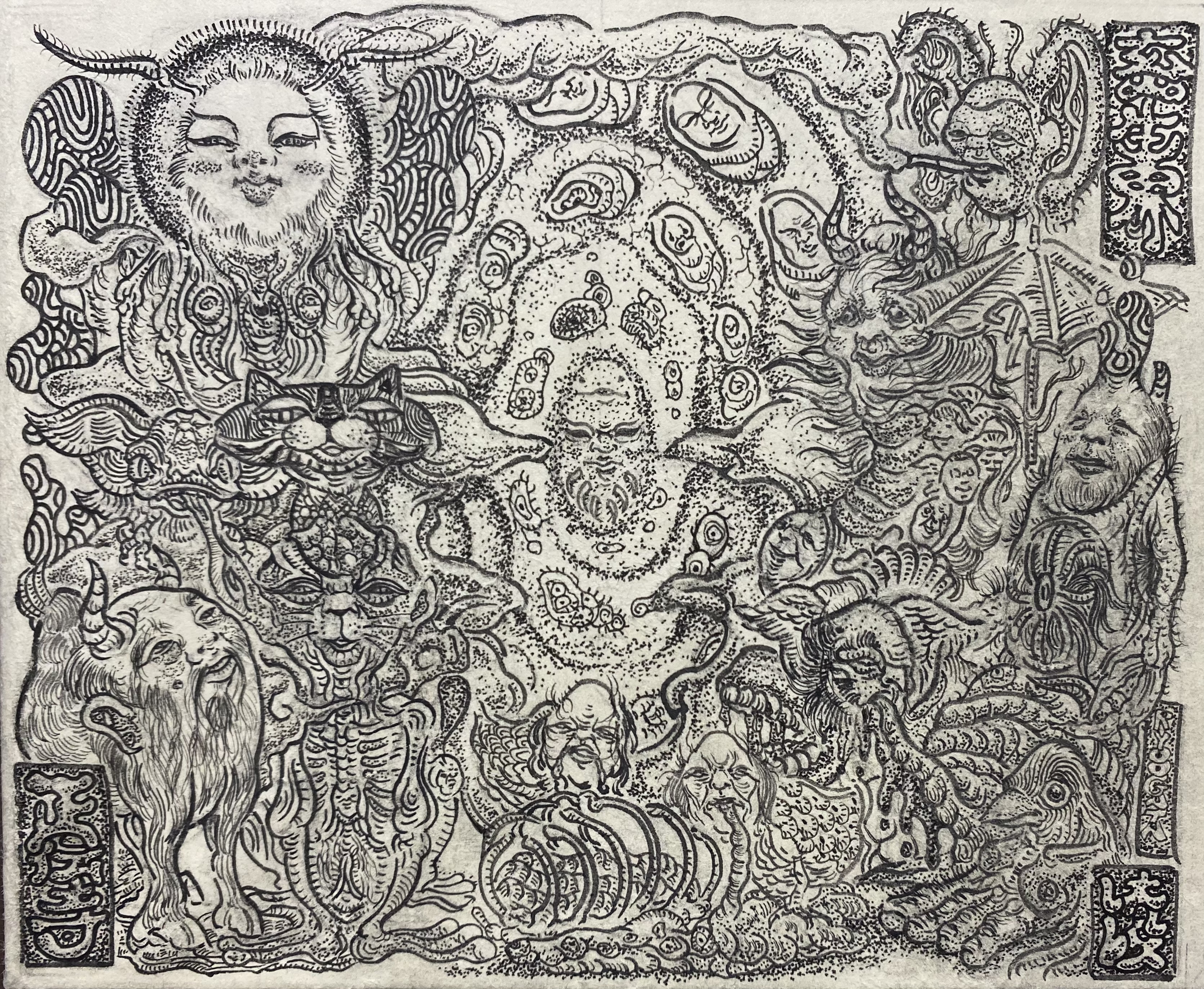 RYO OGATAが個展「NIRVANA」を開催。仏教絵画に描かれる物語に着想