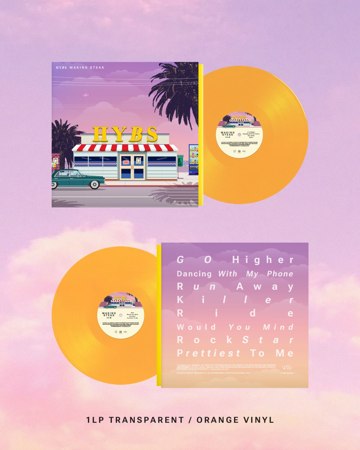 HYBS : Making Steak : 1LP Transparent Orange Vinyl - Earthtone Records