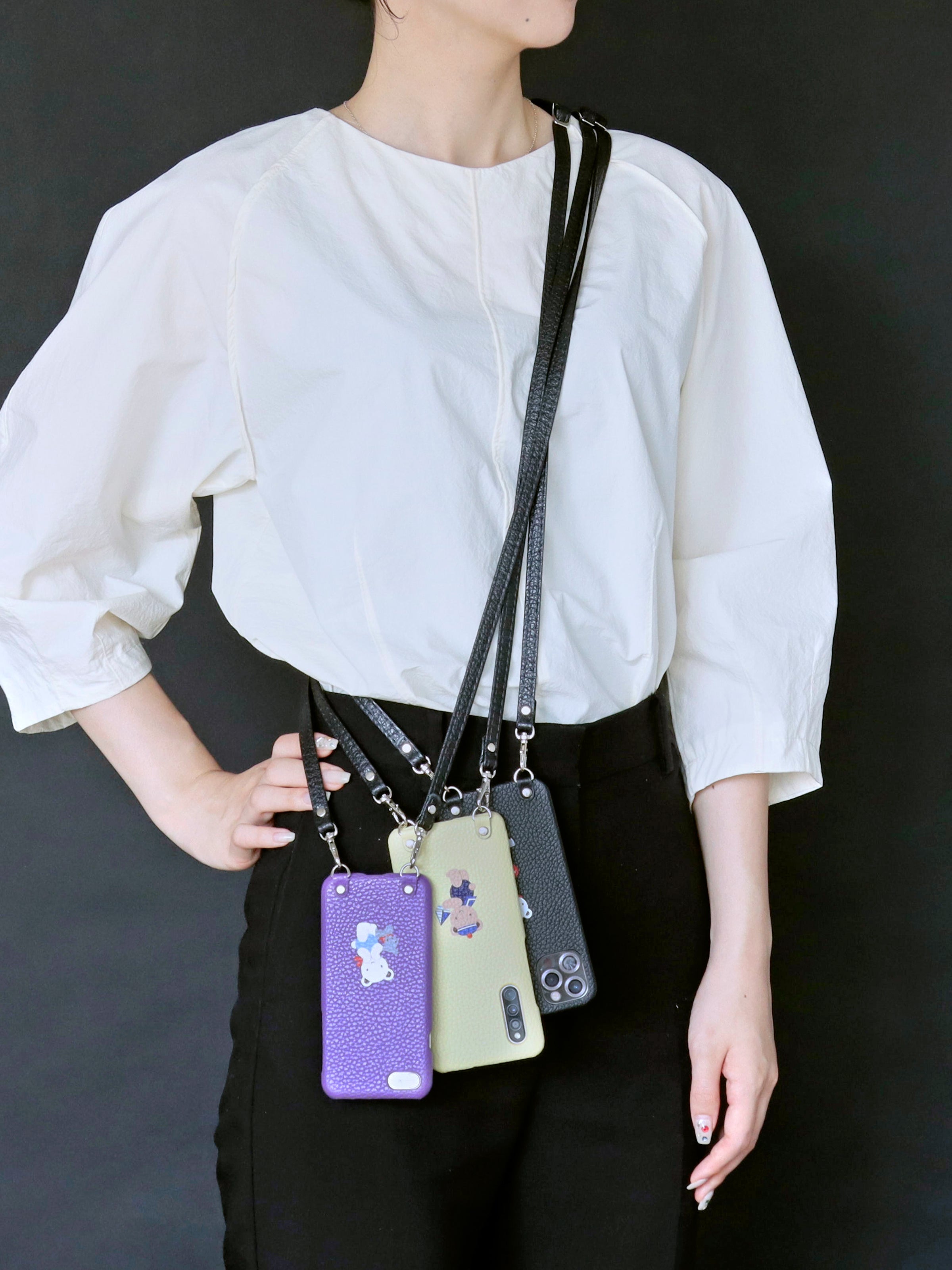 受注販売】カスタマイズスマホケース（ショルダーストラップ付き・名