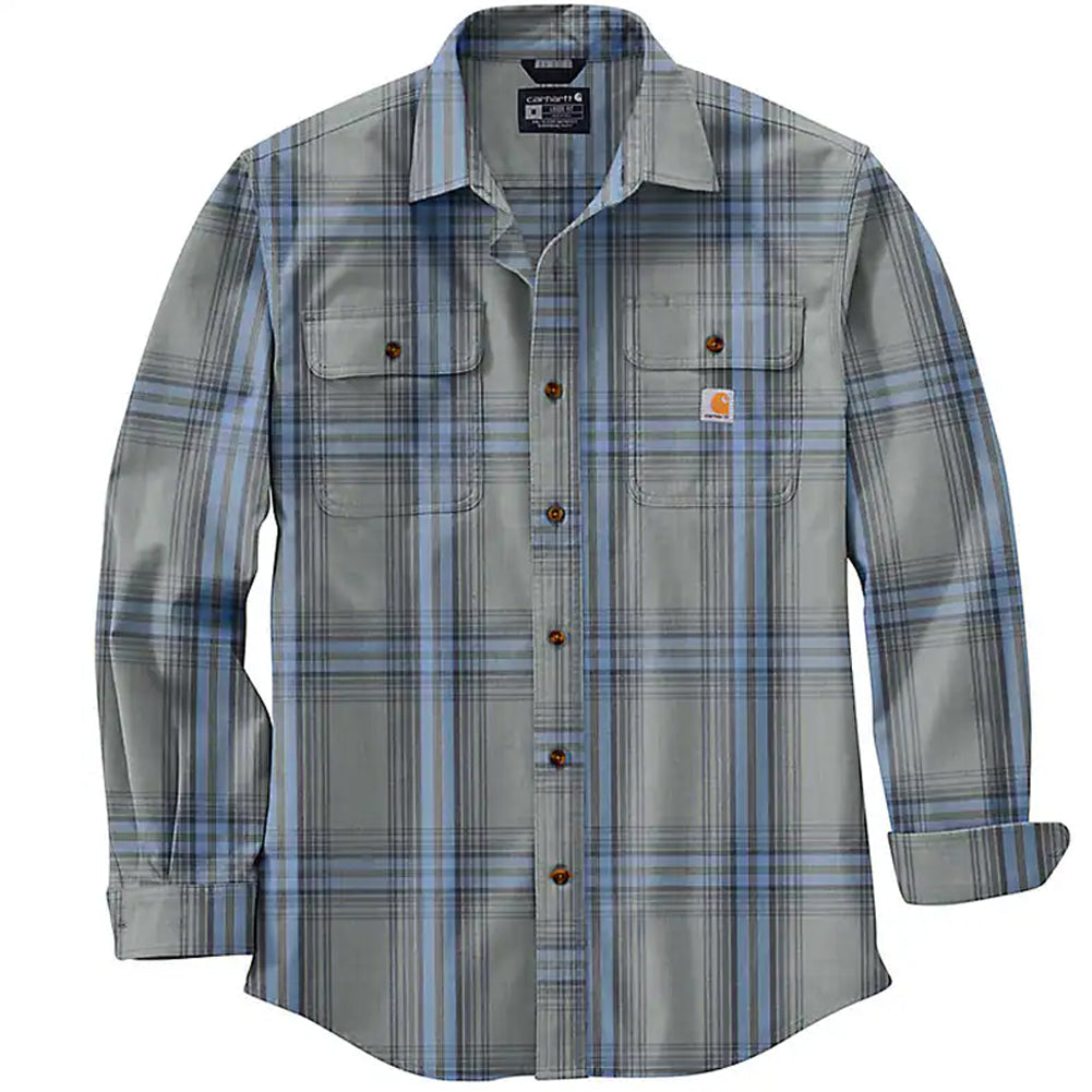 Loose Fit Heavyweight Flannel Long-Sleeve Plaid Shirt - 105947