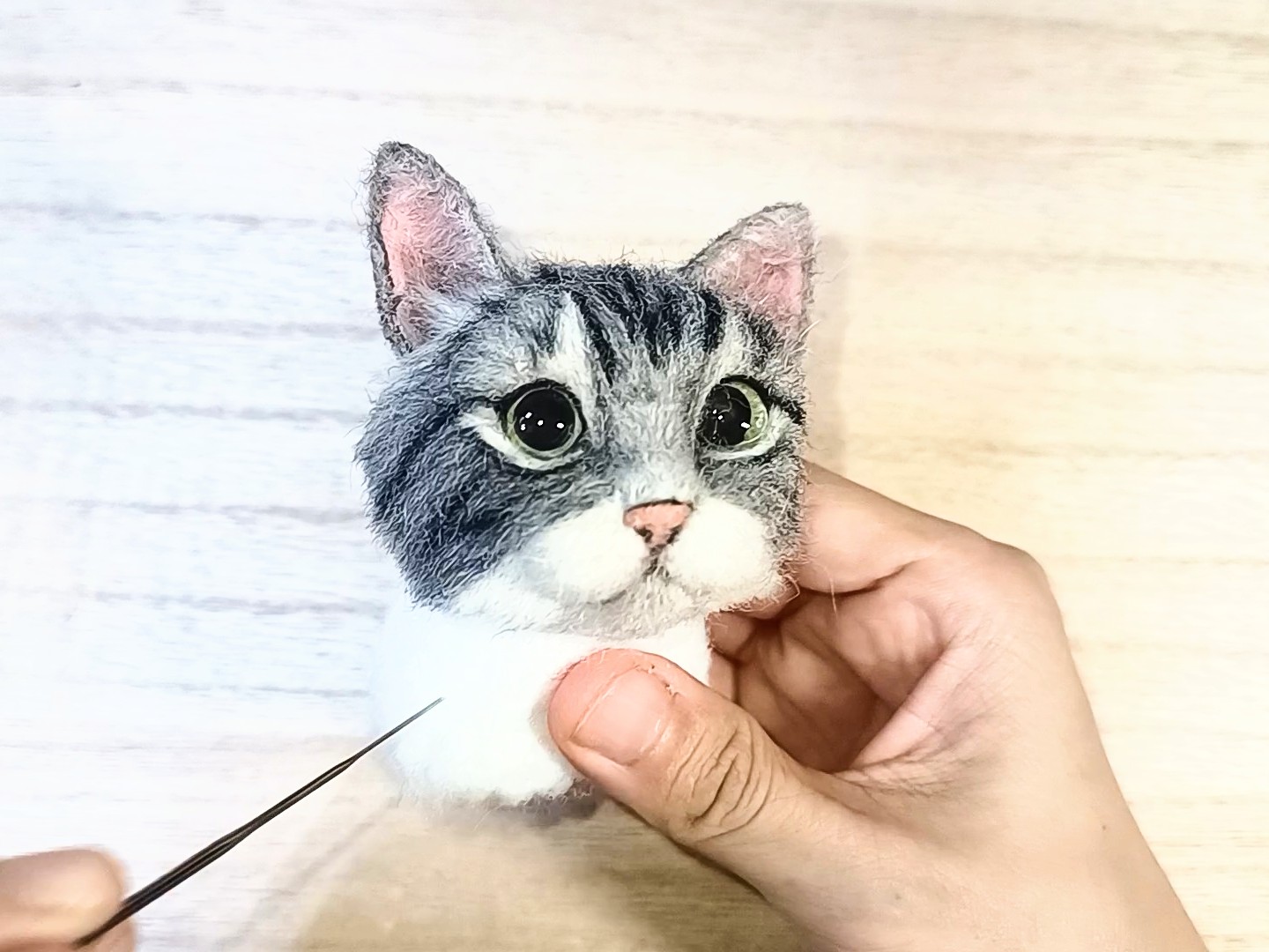 コースレッスン】羊毛フェルトで作る！リアルなサバトラ猫制作講座