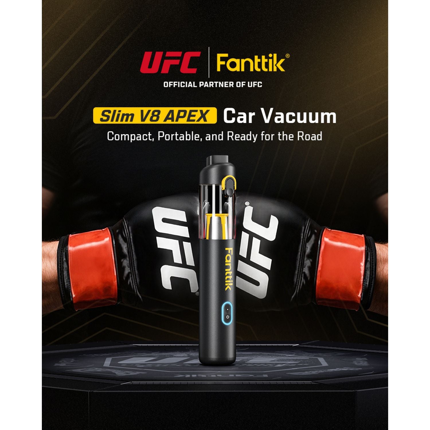 Fanttik Slim V8 Apex Car Vacuum - 4-in-1 Multifunctional Mini Vacuum