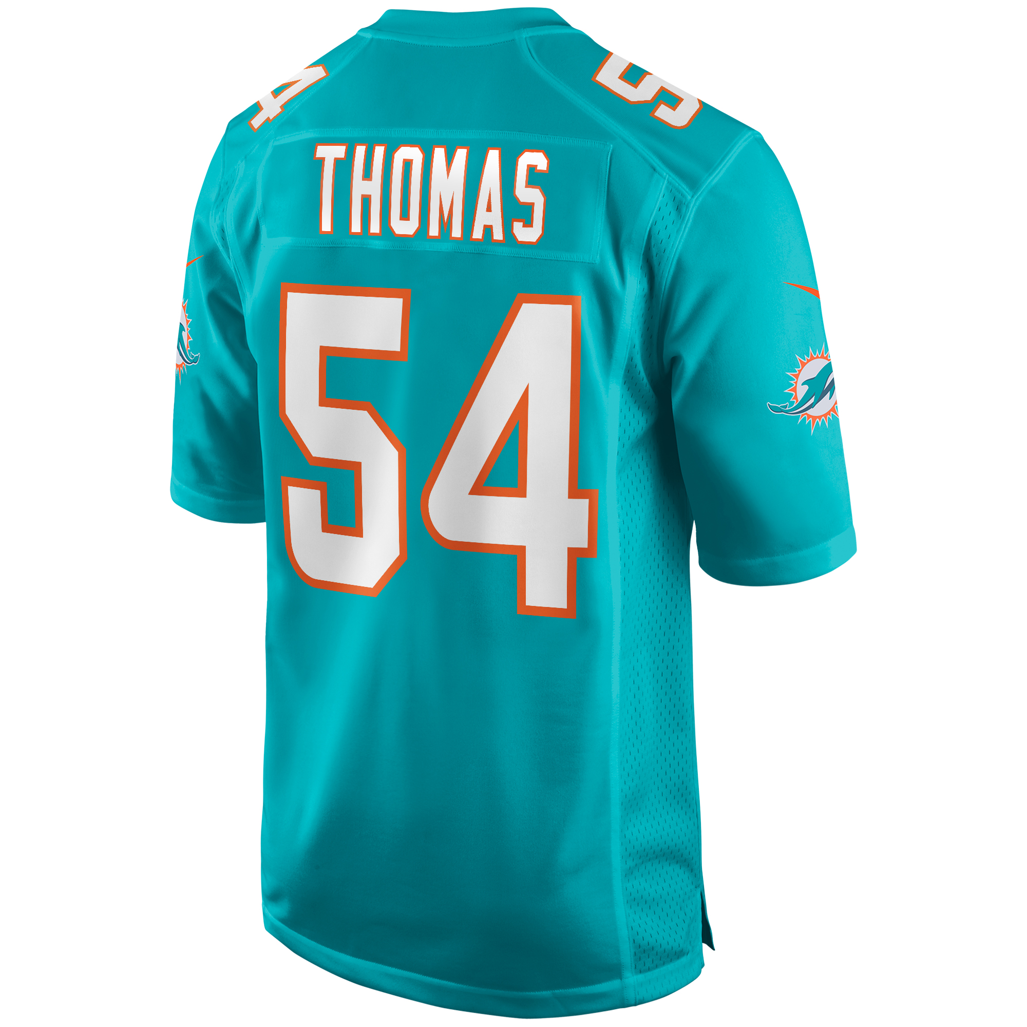 Men's Nike Zach Thomas Aqua Miami Dolphins Game Retired Player Jersey