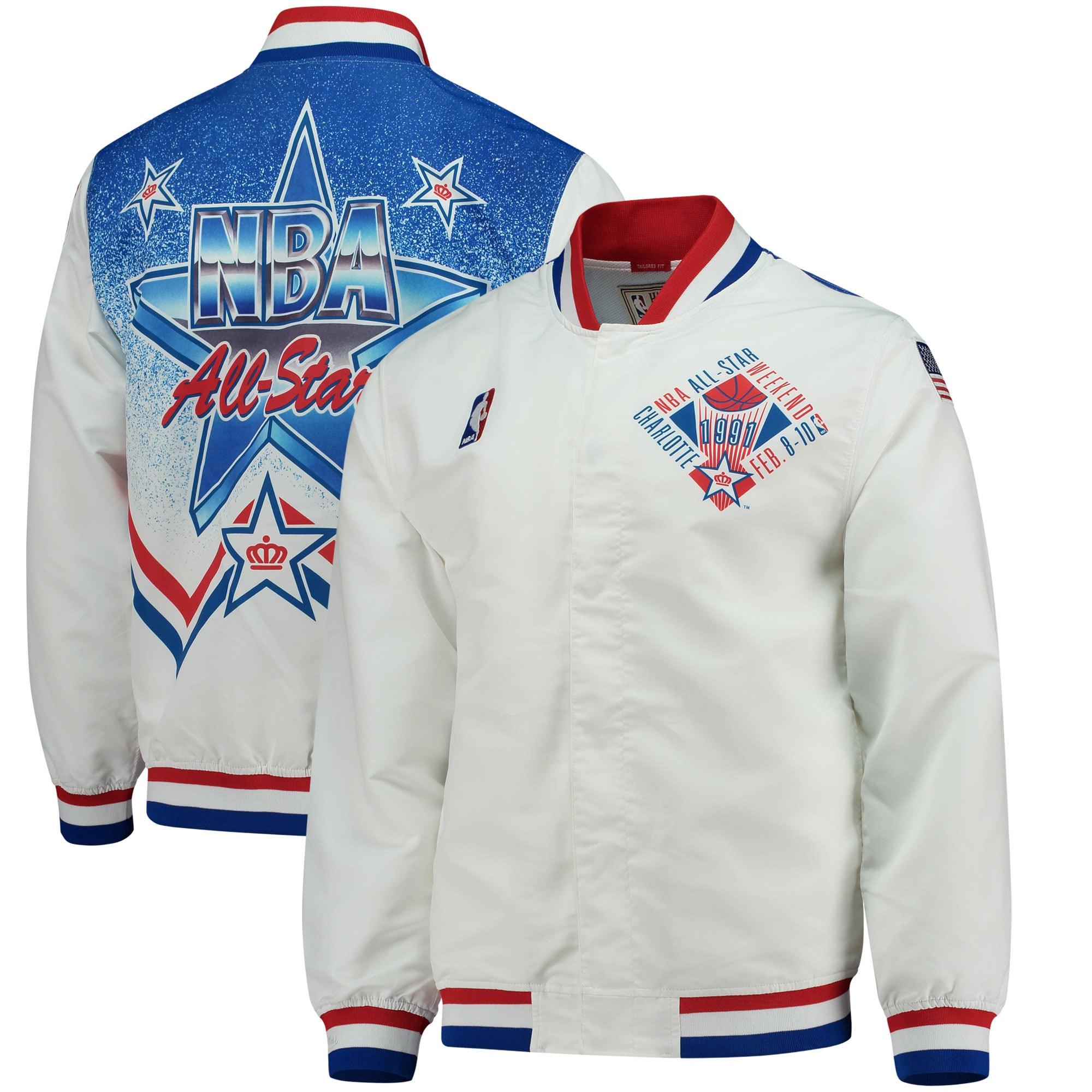 Men's 1991 NBA All-Star Game Mitchell & Ness White Warm-Up Jacket