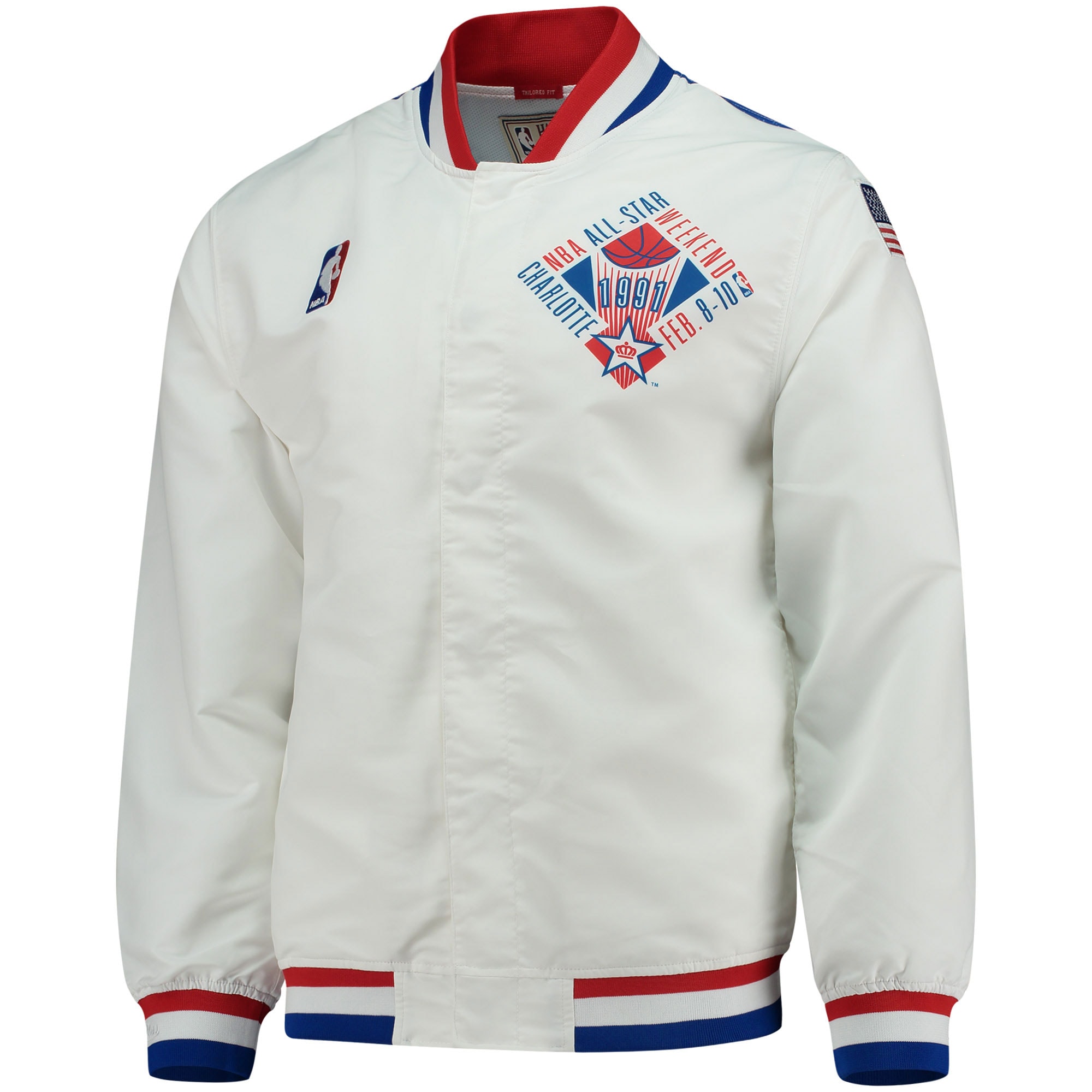 Men's 1991 NBA All-Star Game Mitchell & Ness White Warm-Up Jacket