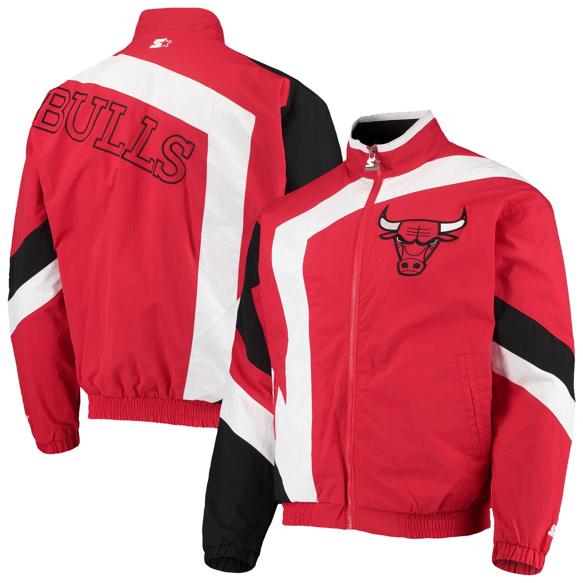 Men's Chicago Bulls Starter Red The Star Vintage Full-Zip Jacket