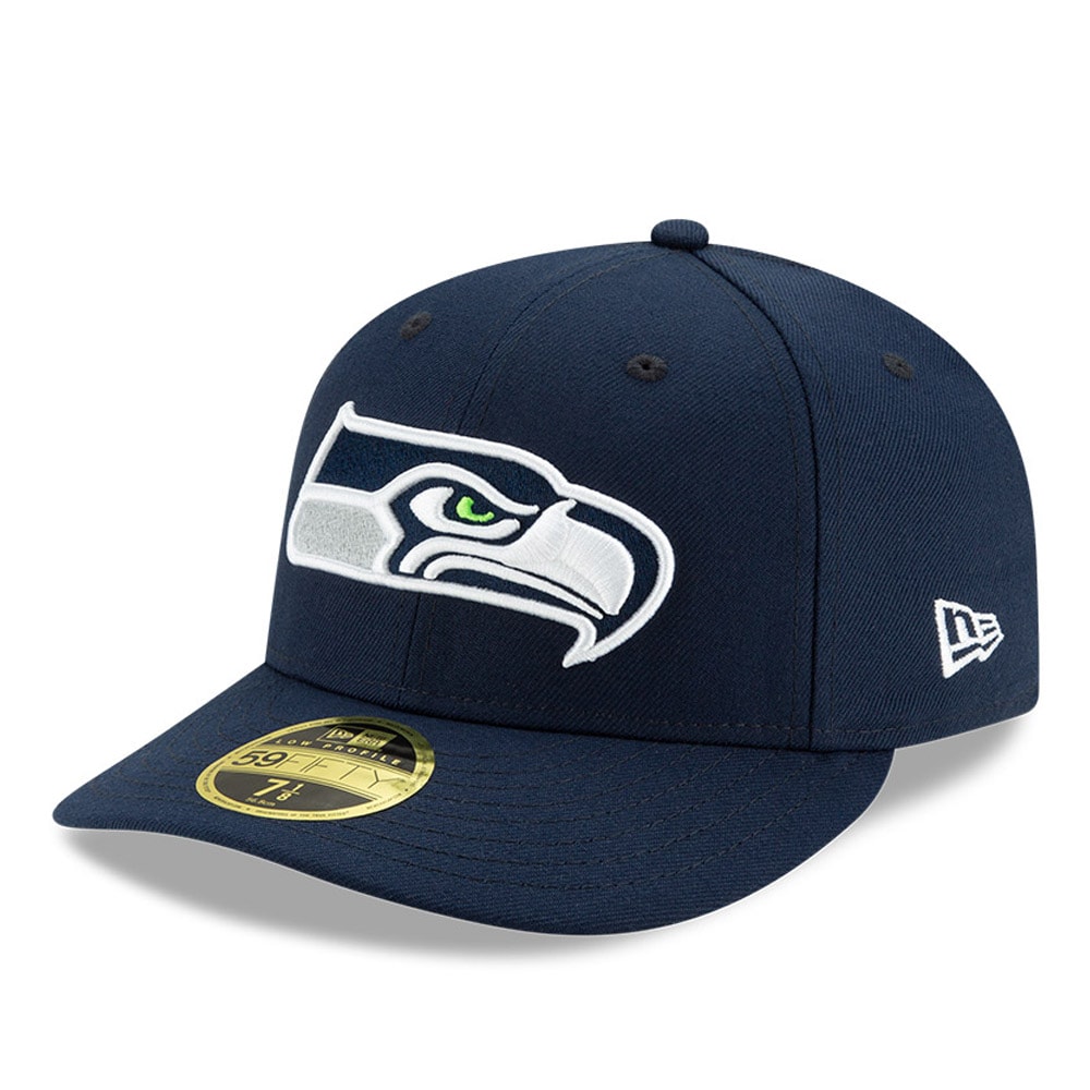 Men's New Era Navy Seattle Seahawks Omaha Low Profile 59FIFTY