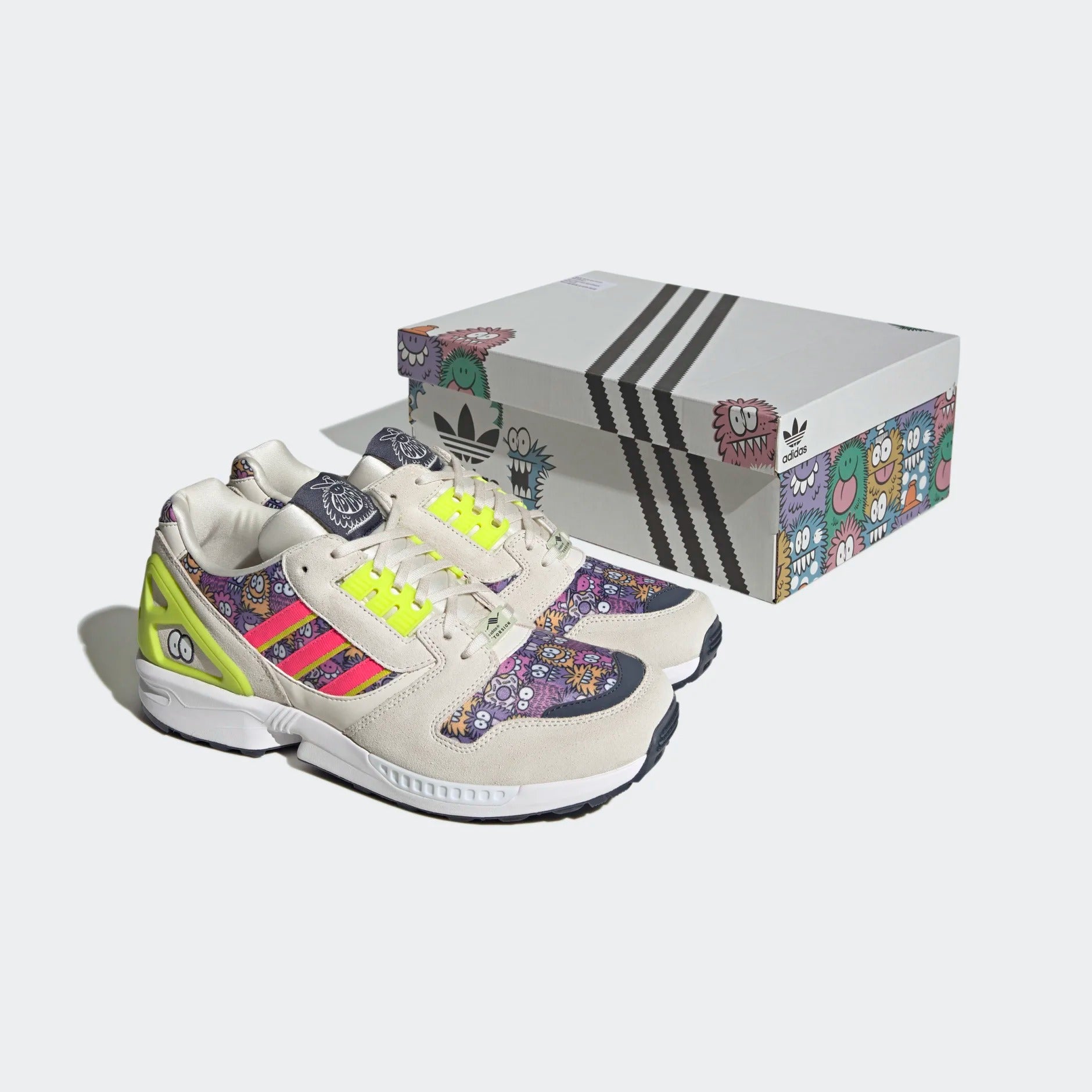 Adidas Men's ZX 8000 Low Shoes, Chalk White/Solar Pink/Team Semi