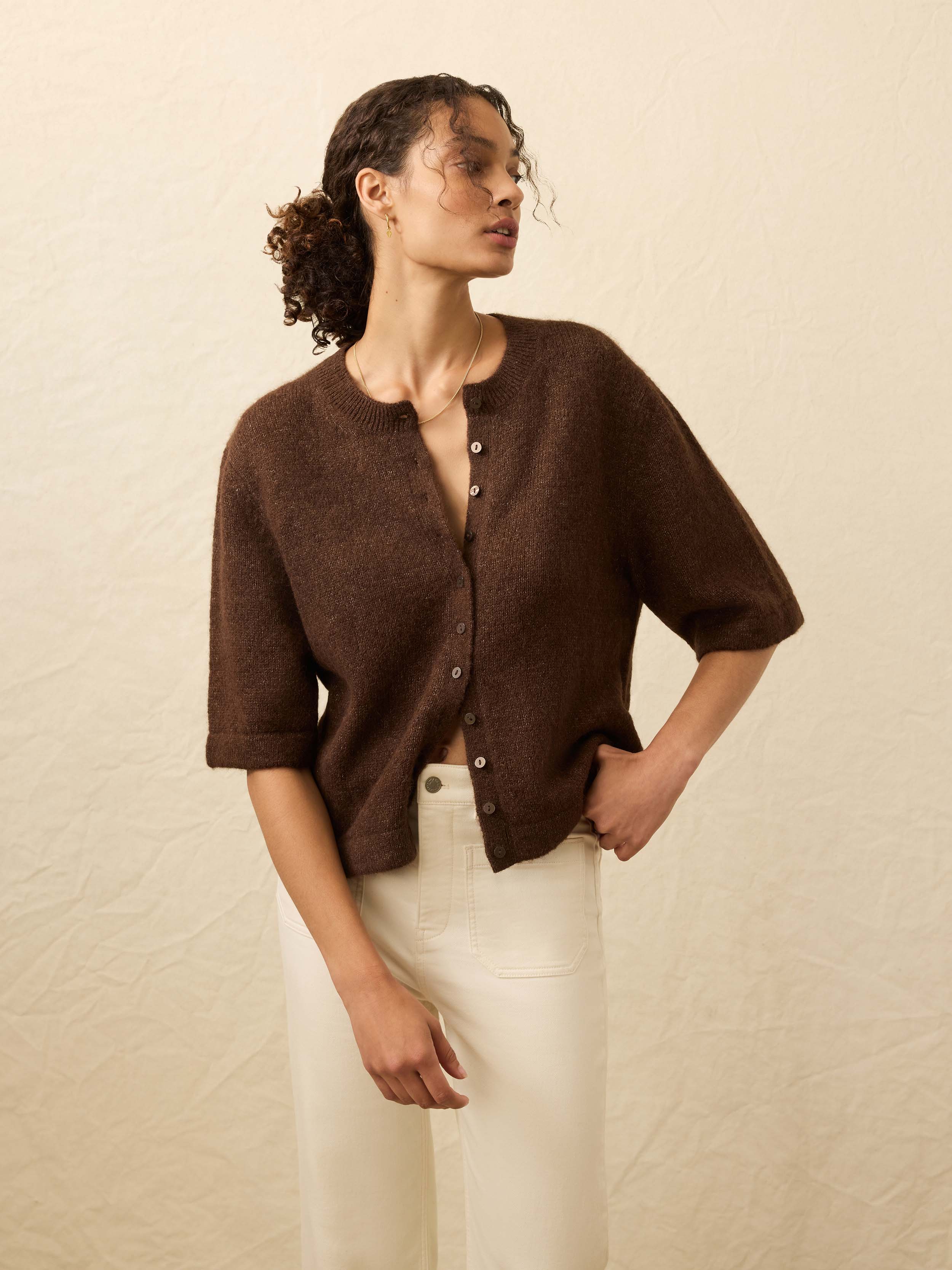 Après Alpaca Cardigan - Walnut Brown | Faherty Brand